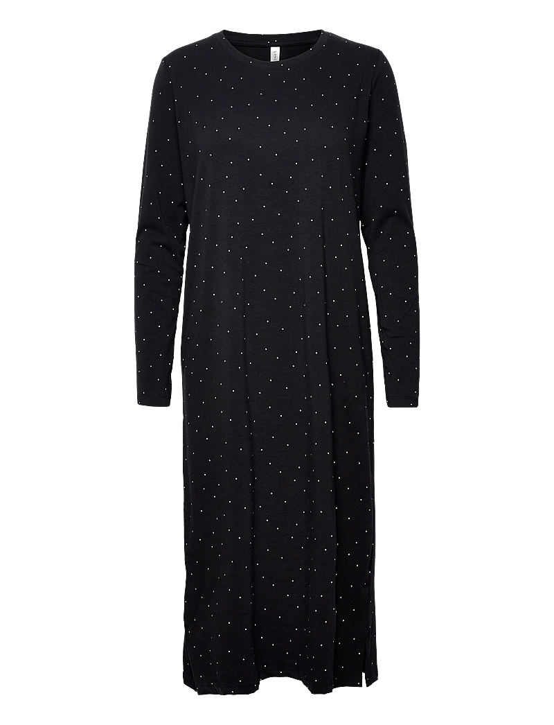Lindex - LS nightdress aop jersey - nattlinnen - black - 1