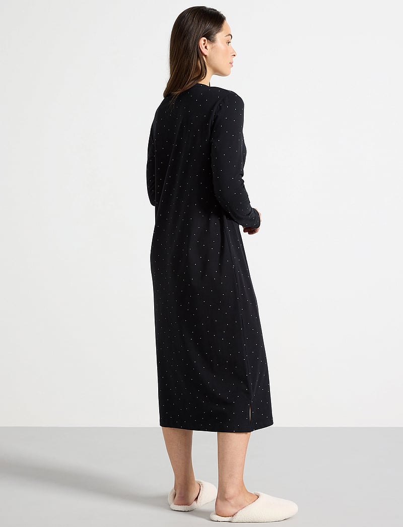 Lindex - LS nightdress aop jersey - nattlinnen - black - 3