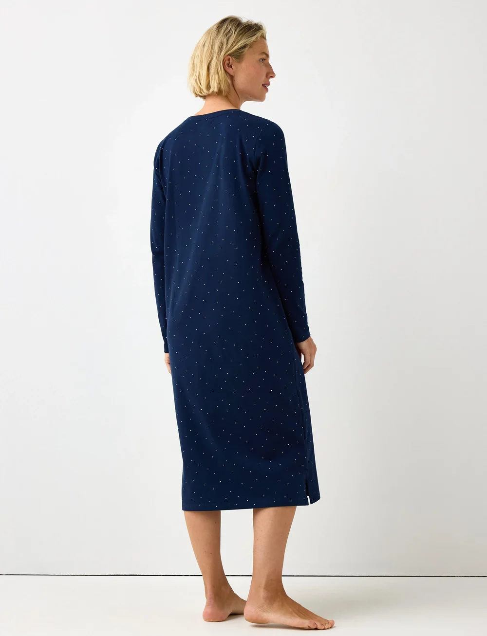 Lindex - LS nightdress aop jersey - nightdresses - navy - 3