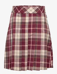 Lindex - Skirt Hedda pleated check - midi skirts - dk dusty red - 0