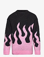 Sweater knitted pattern - BLACK
