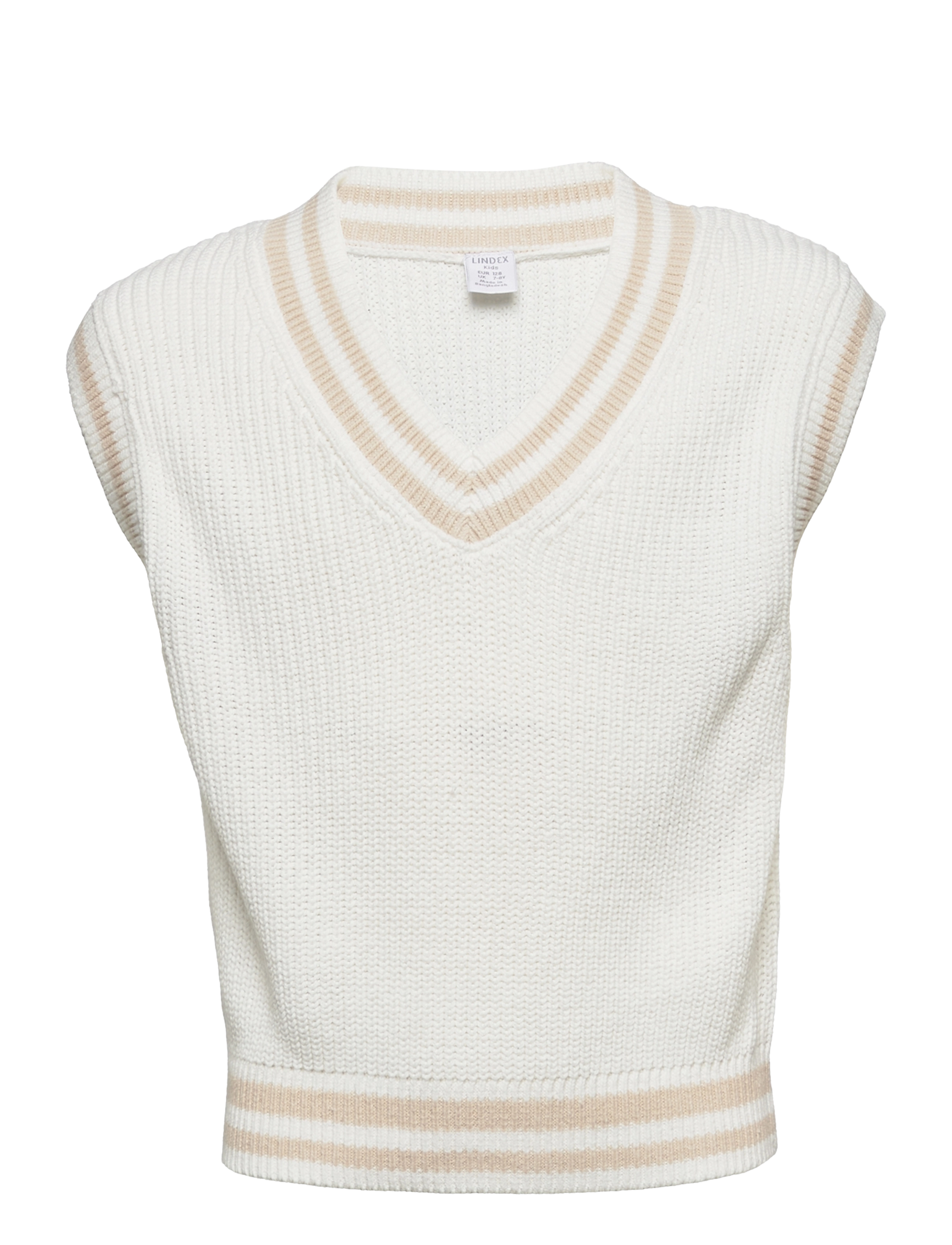 Lindex Sweater vest knitted stripe - Oberteile - WHITE / white