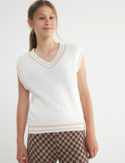 Lindex - Sweater vest knitted stripe - najniższe ceny - white - 2