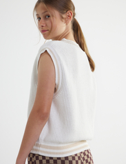 Lindex - Sweater vest knitted stripe - najniższe ceny - white - 4
