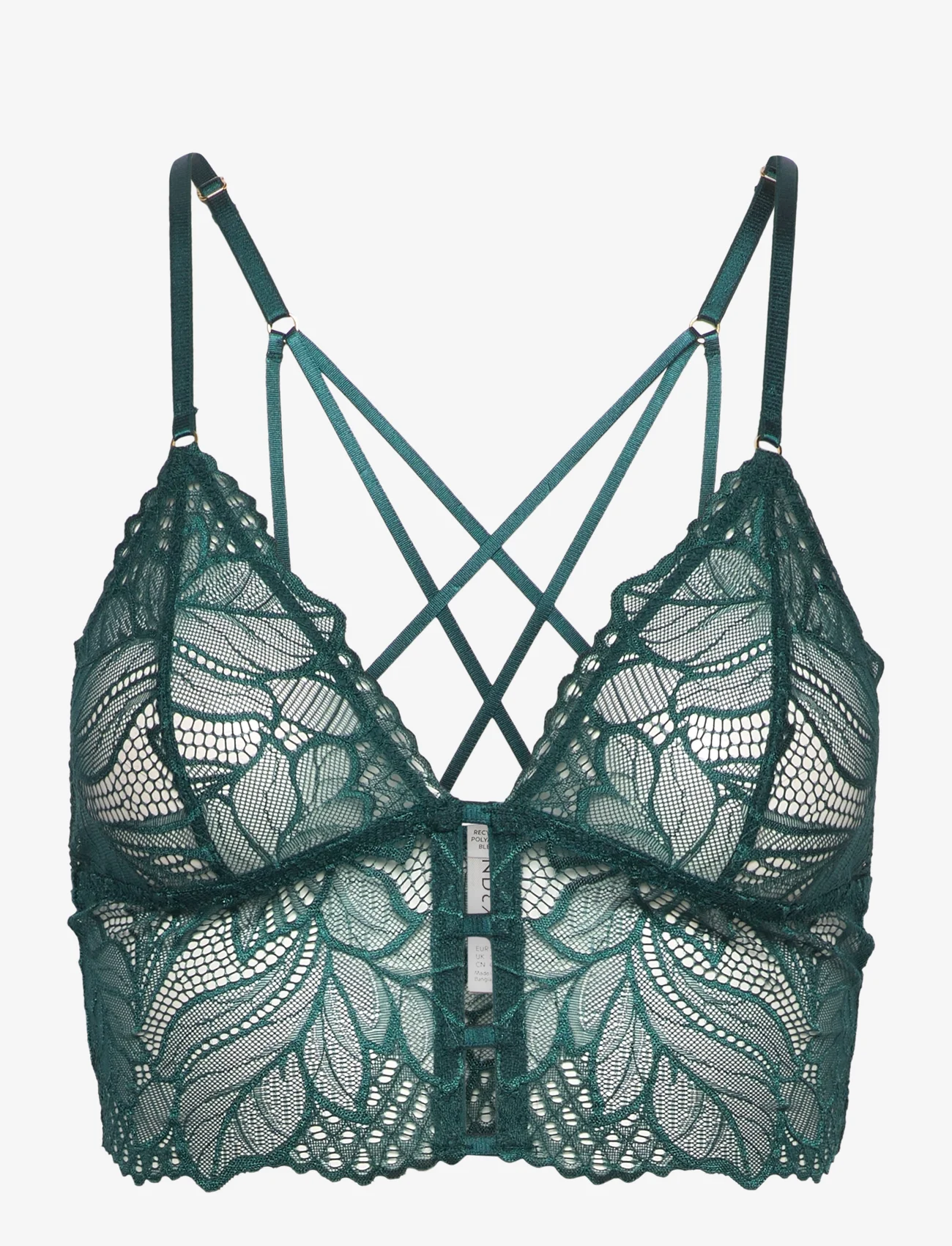 Lindex - Bra Bralette Jasmine lace - bralette krūšturi - dark dusty turquoise - 0