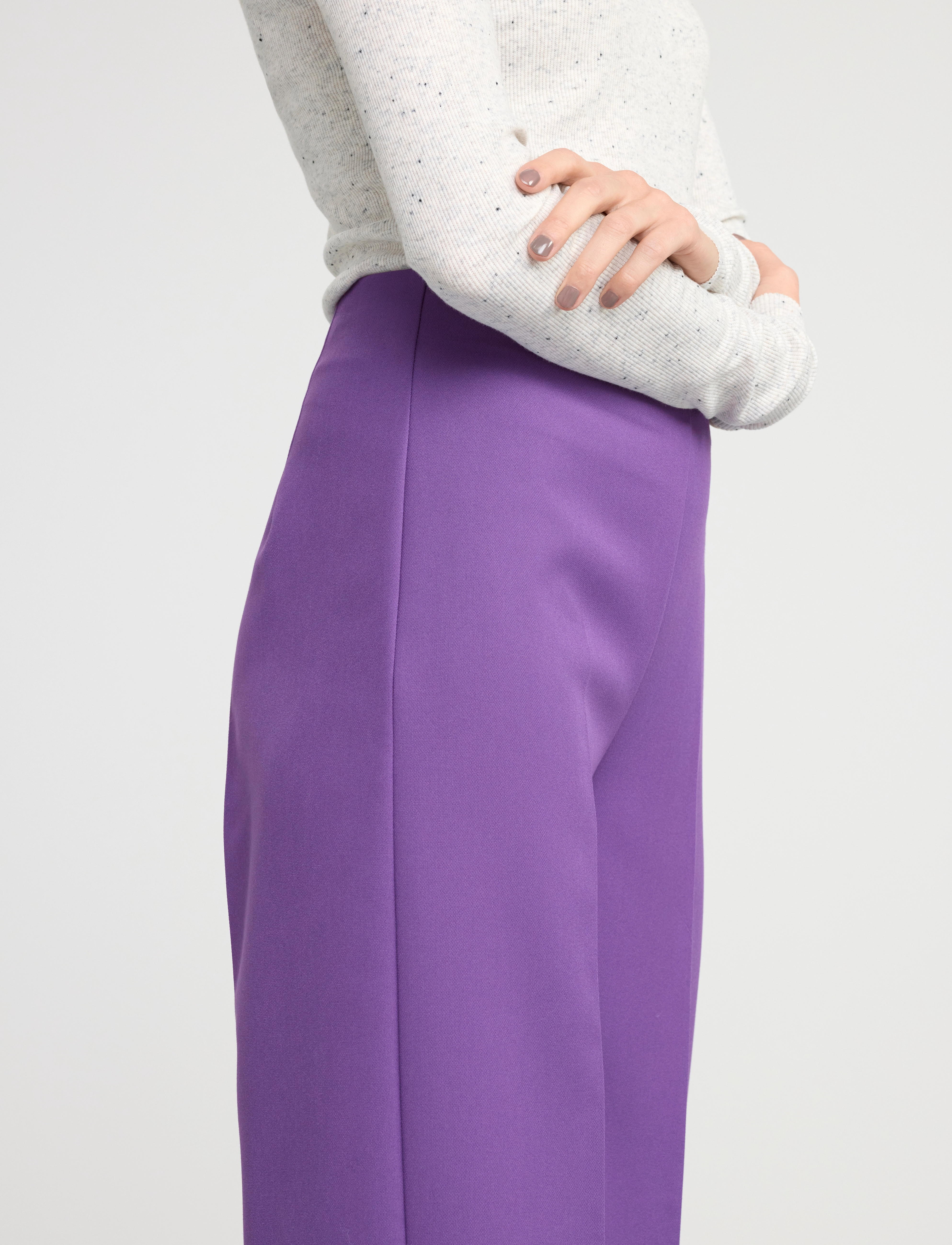 Lindex - Trouser Lykke cropped - bukser med brede ben - lilac - 4