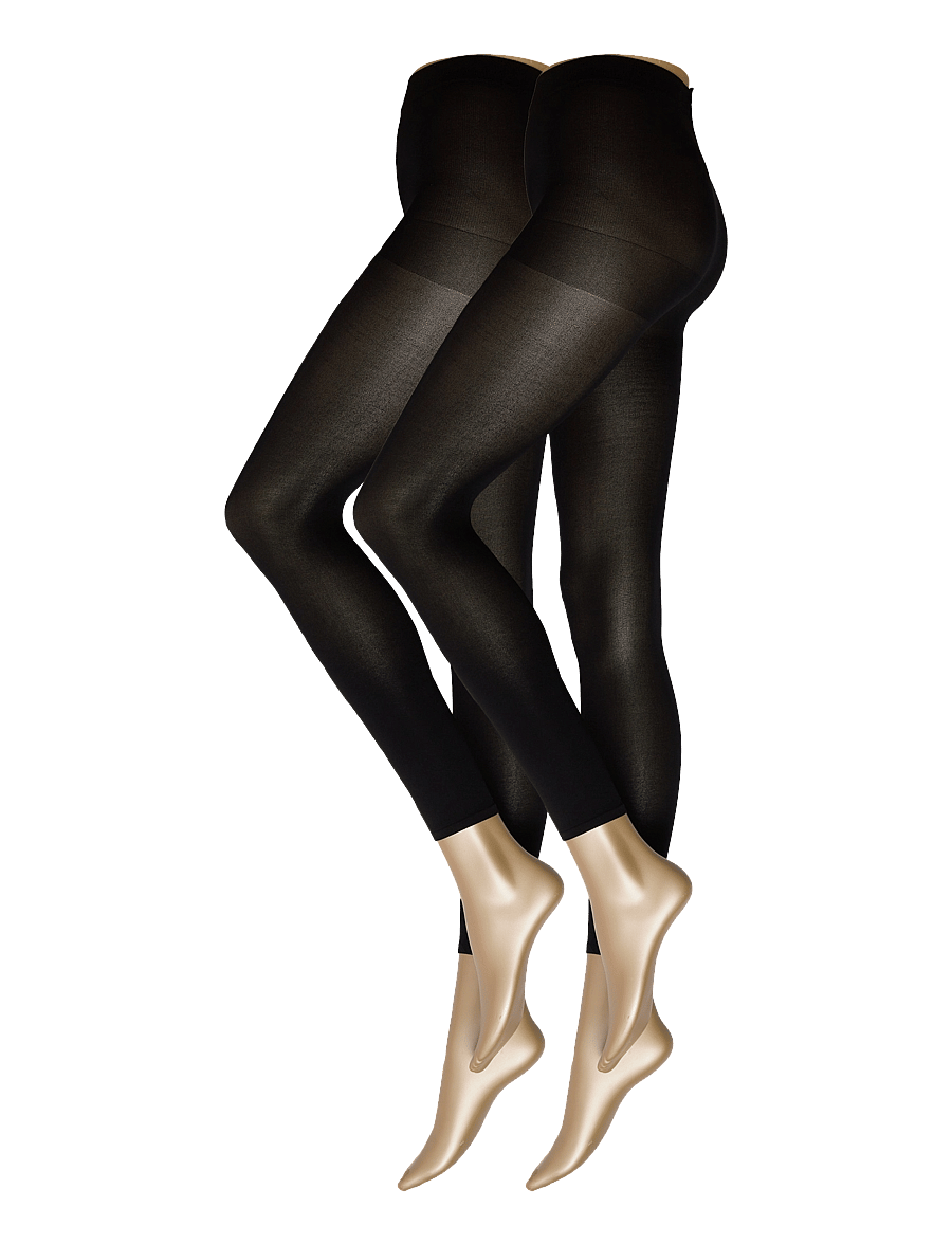 Lindex - Leggings 40den 2pack full leng - modetrends - black - 1