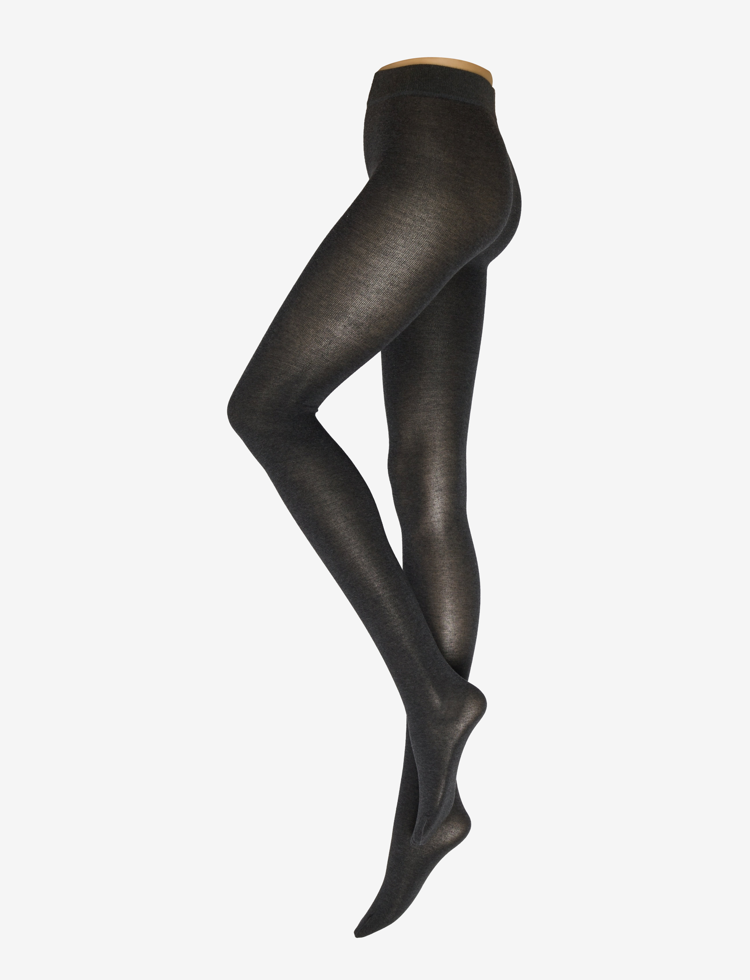 Lindex - Knitted cotton blend tights - dark grey - 1