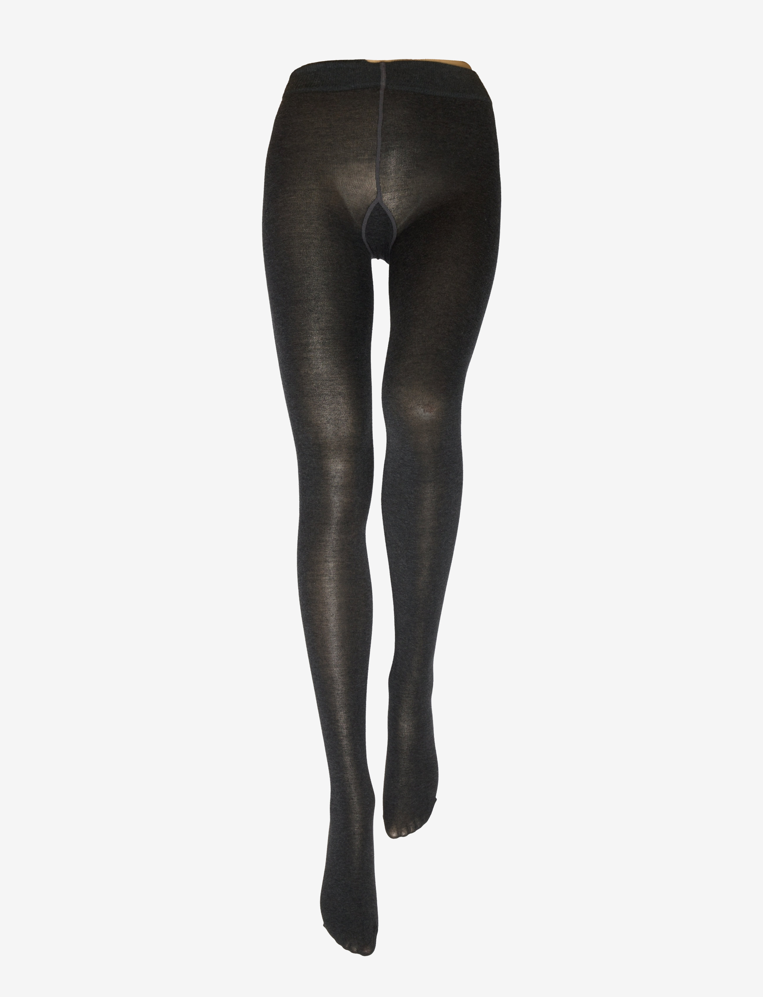Lindex - Knitted cotton blend tights - dark grey - 2