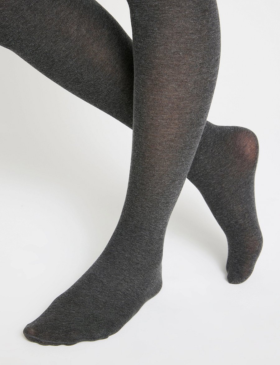 Lindex - Knitted cotton blend tights - modetrends - dark grey - 5