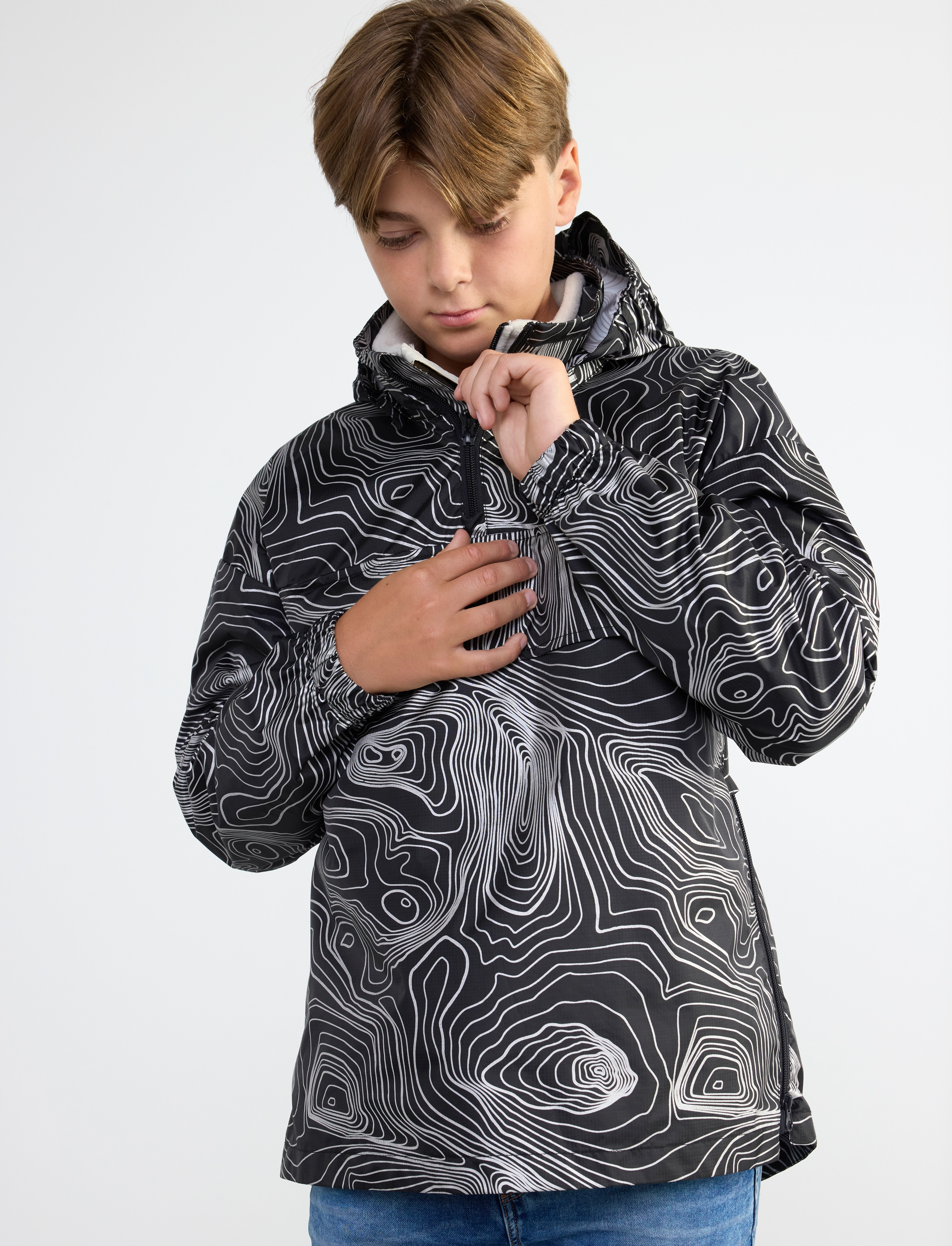 Lindex - Jacket anorak aop reflective - anorak stila jakas - black - 4
