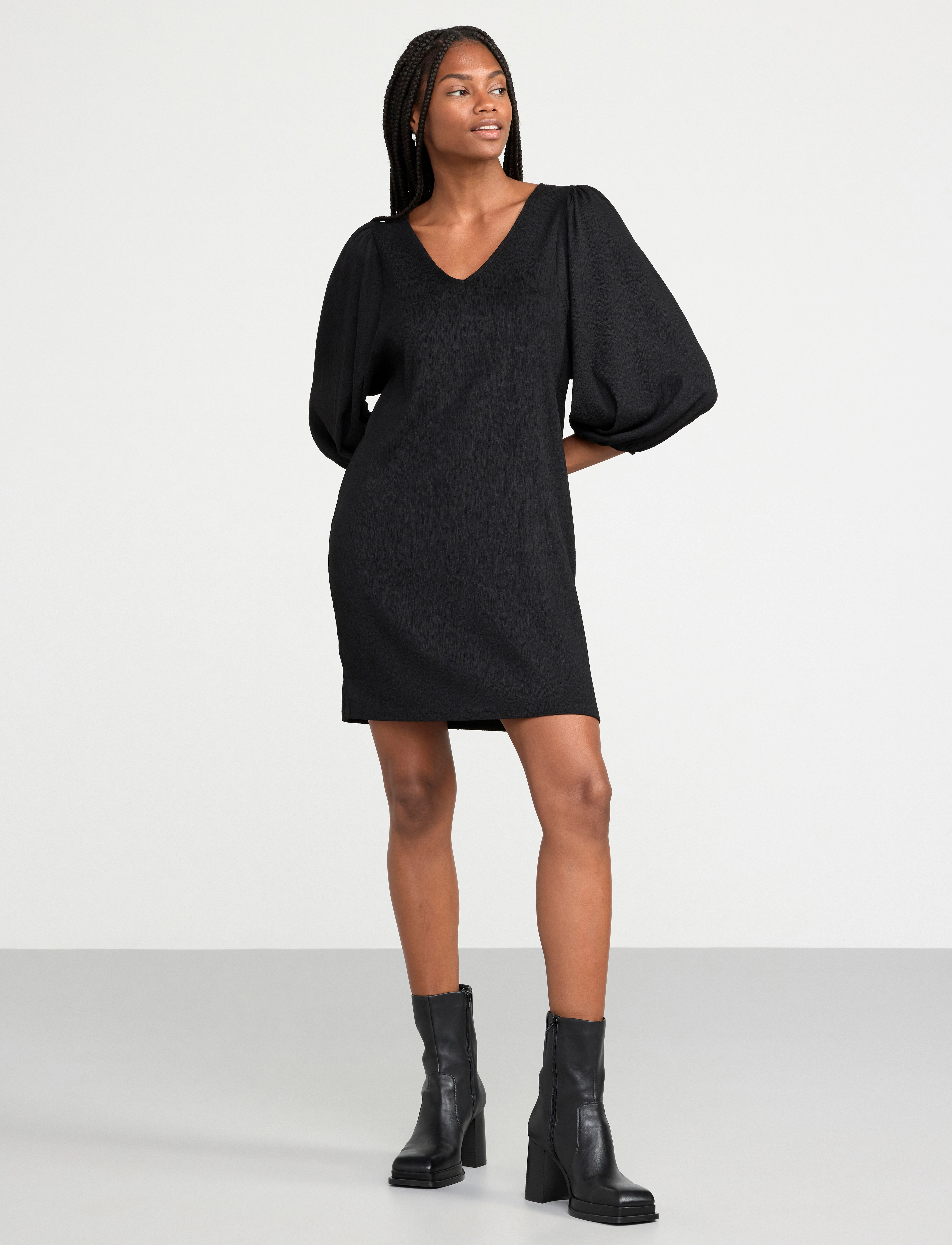 Lindex - Tunic Leonore V neck - black - 2