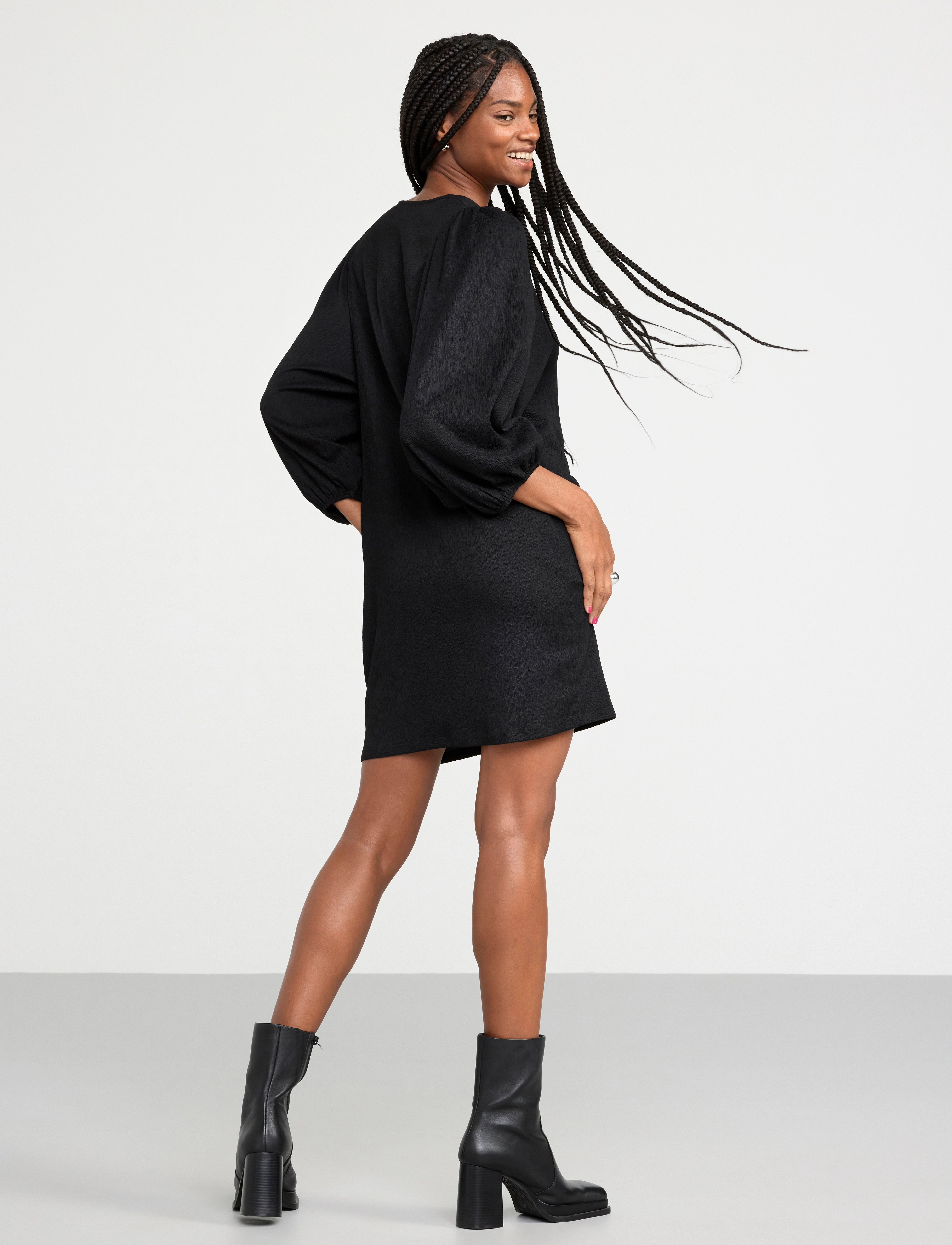 Lindex - Tunic Leonore V neck - black - 3