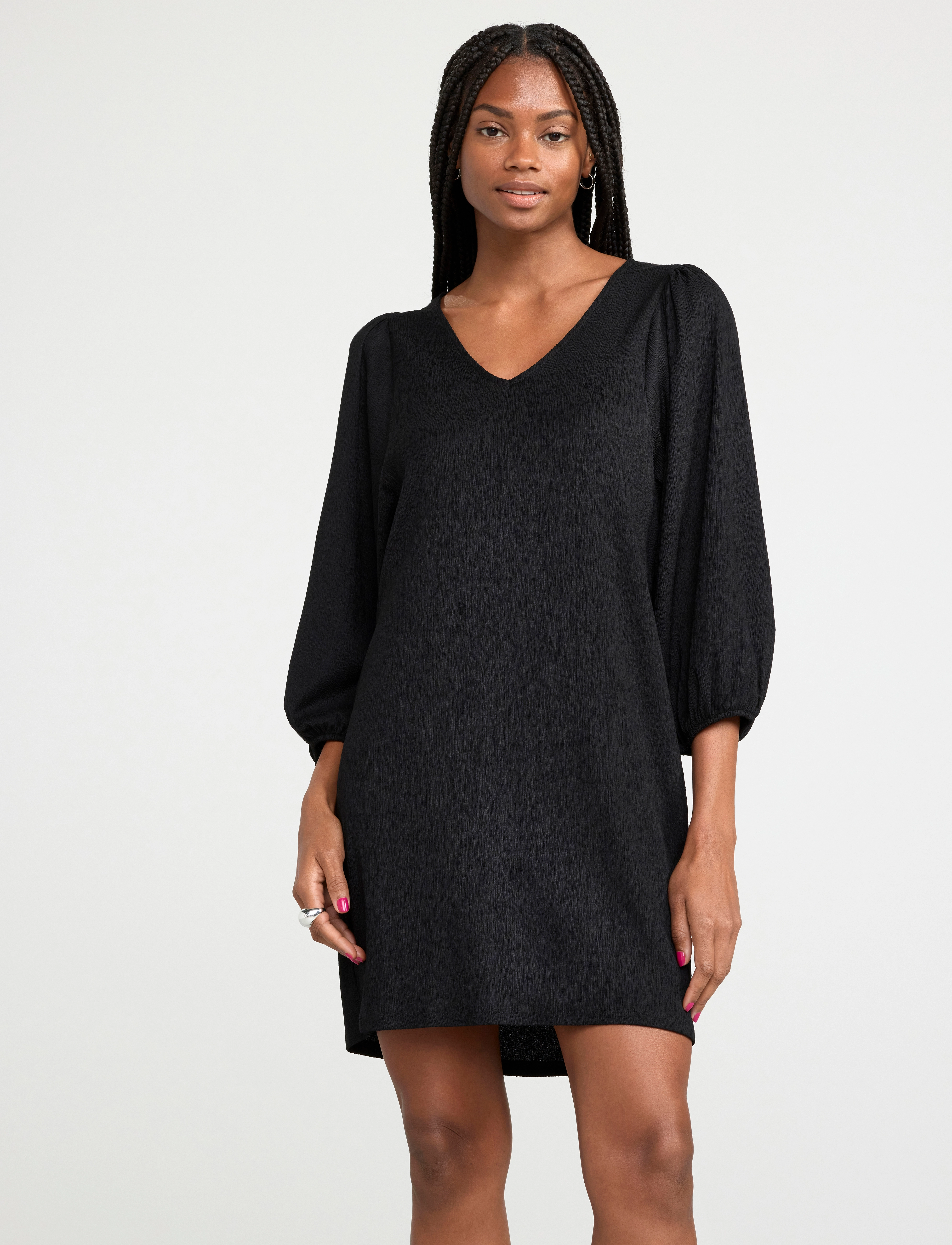 Lindex - Tunic Leonore V neck - black - 4