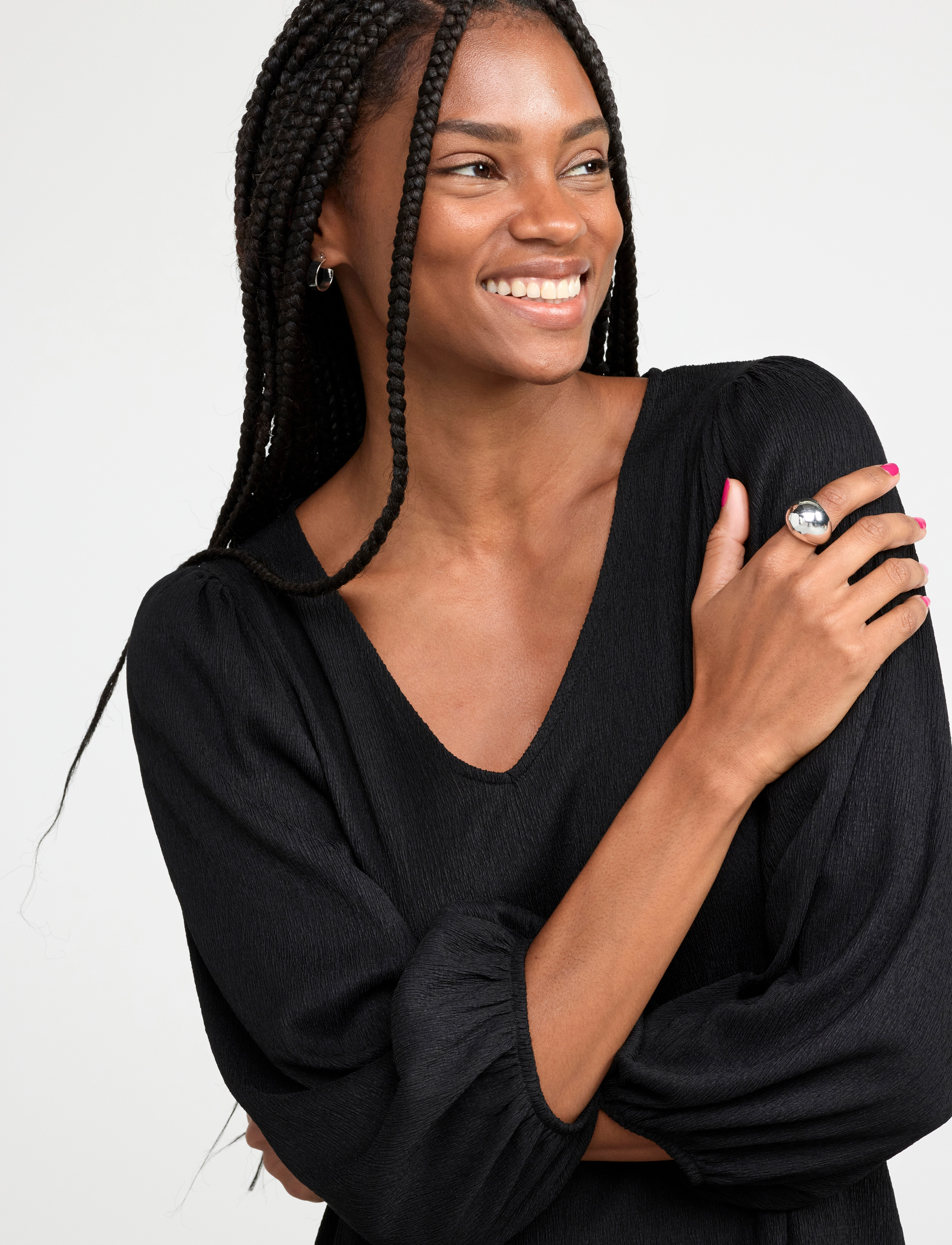 Lindex - Tunic Leonore V neck - black - 5