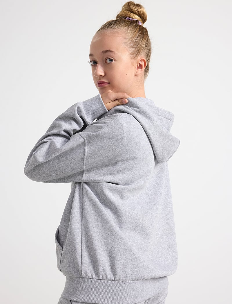 Lindex - Sweatshirt hoodie w zip solid - kapuutsiga dressipluusid - grey melange - 5