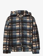 Sweatshirt pile jacket aop - OFF BLACK