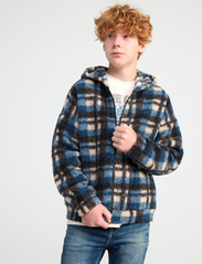 Lindex - Sweatshirt pile jacket aop - hoodies - off black - 3