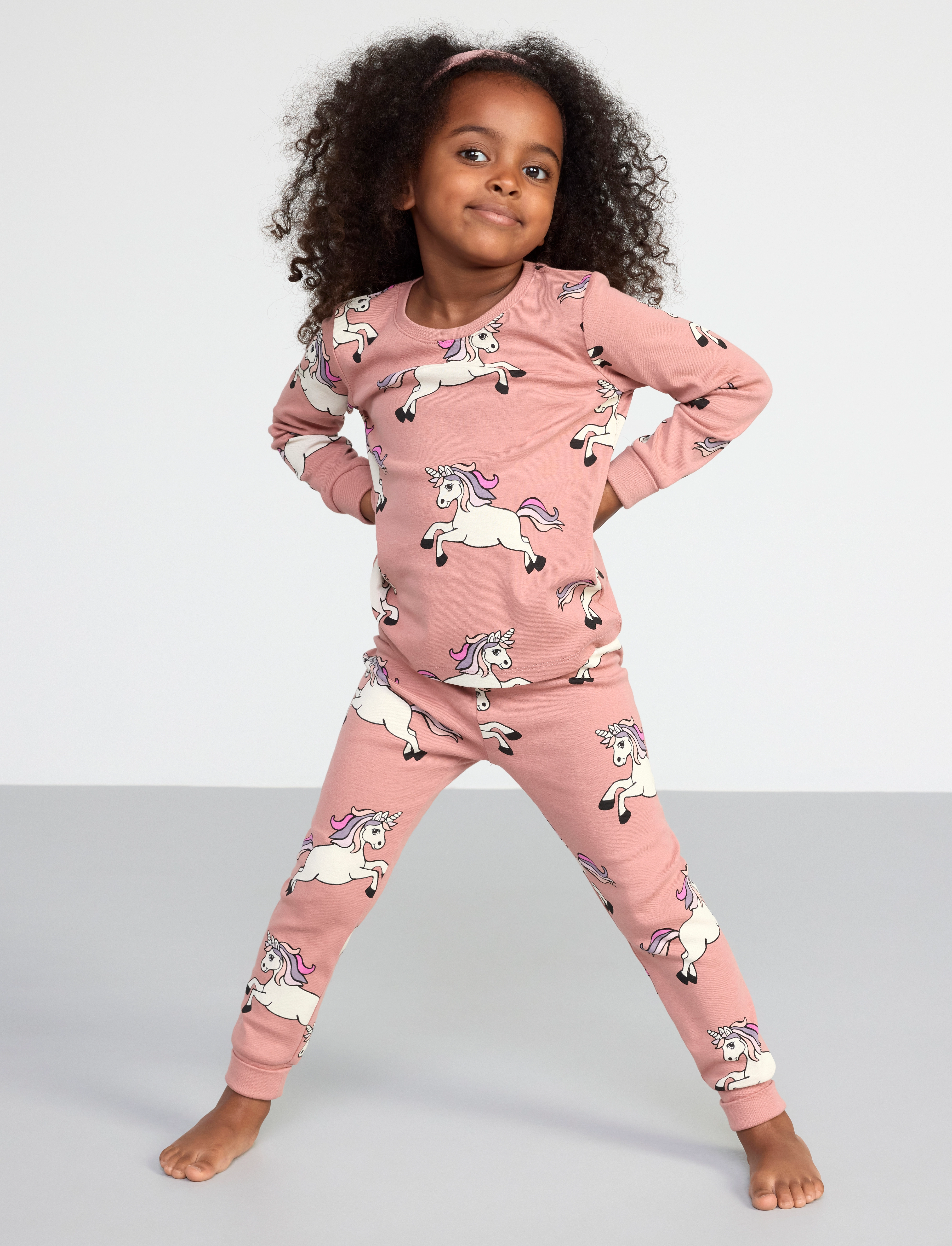 Lindex - Pajama Sg AOP Unicorn Horse - dusty pink - 4