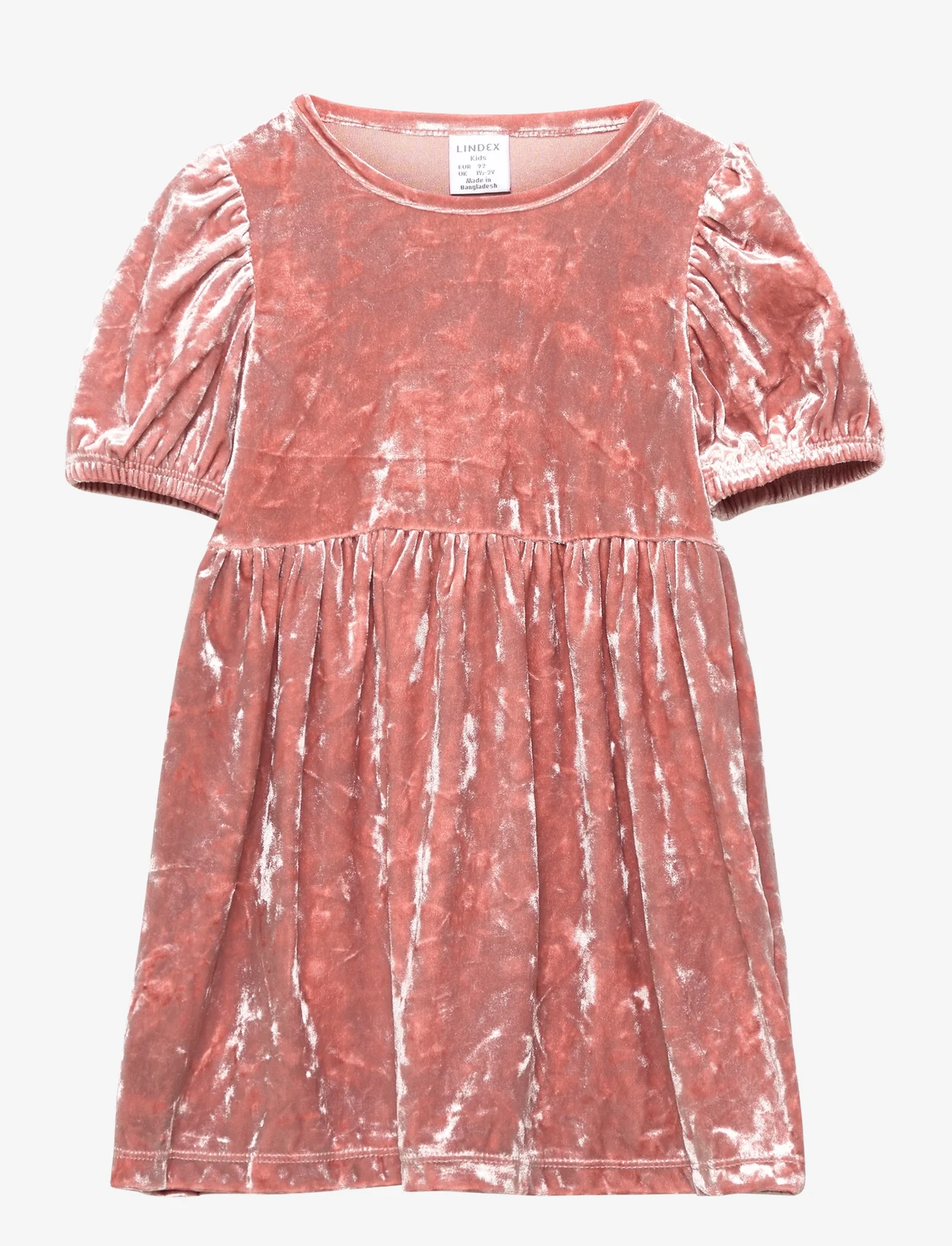 Lindex - Dress crushed velvet - vakarinės suknelės - dusty pink - 0