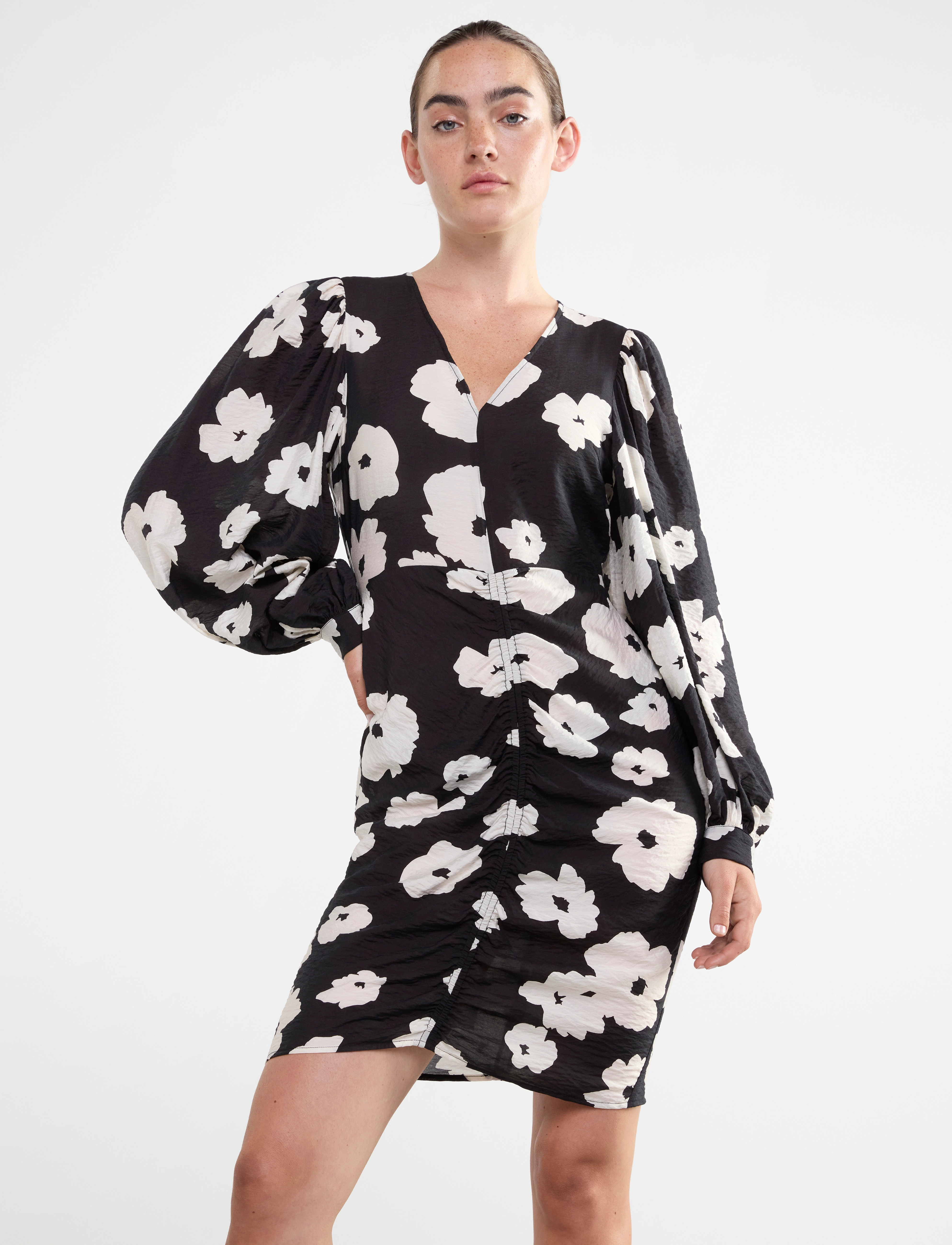 Lindex Dress Samantha gatherings shor - Festkjoler - BLACK / multi