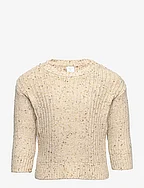 Sweater knitted melange - LIGHT BEIGE