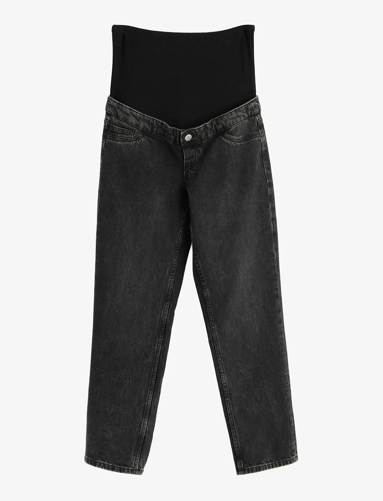 Lindex - Trousers denim MOM Nea washed - bottoms - black - 1
