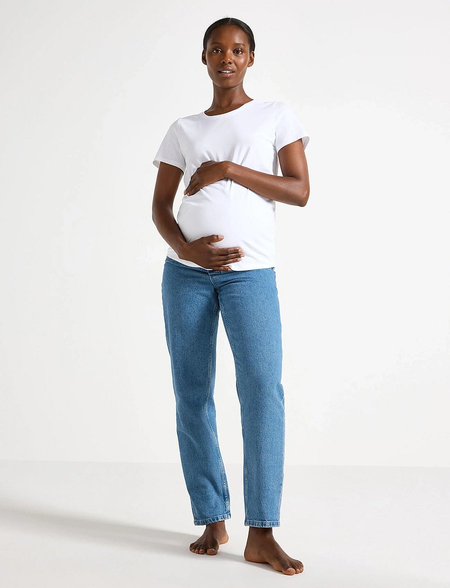 Lindex - MOM STRAIGHT Nea cropped maternity jeans - hosen - light denim - 0