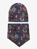 Jersey beanie and scarf forest - DARK DUSTY BLUE