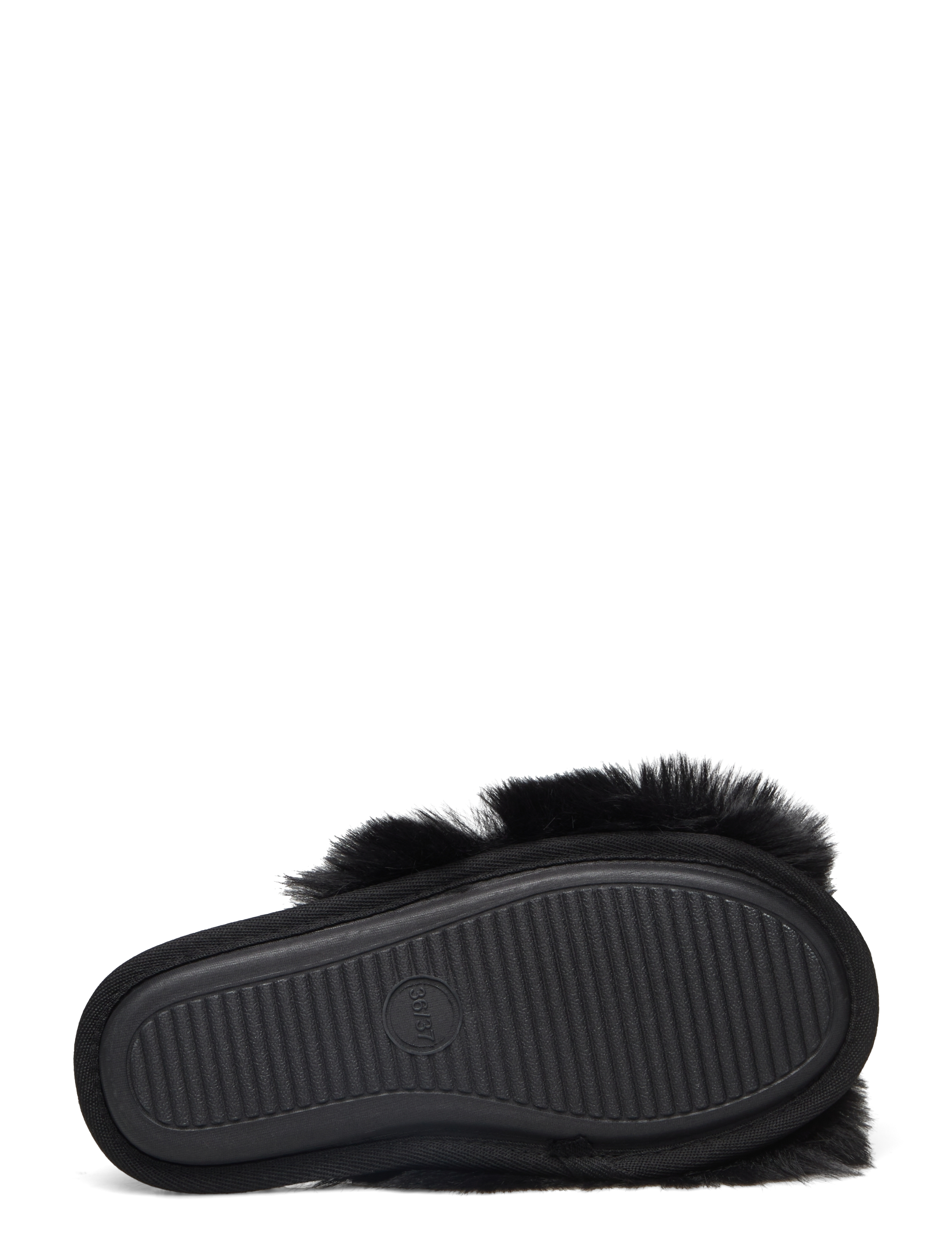 Lindex - Slippers in faux fur - black - 4