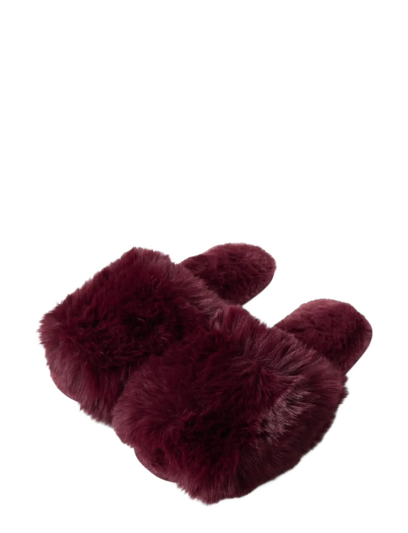 Lindex - Slippers in faux fur - modetrender - dark dusty red - 1