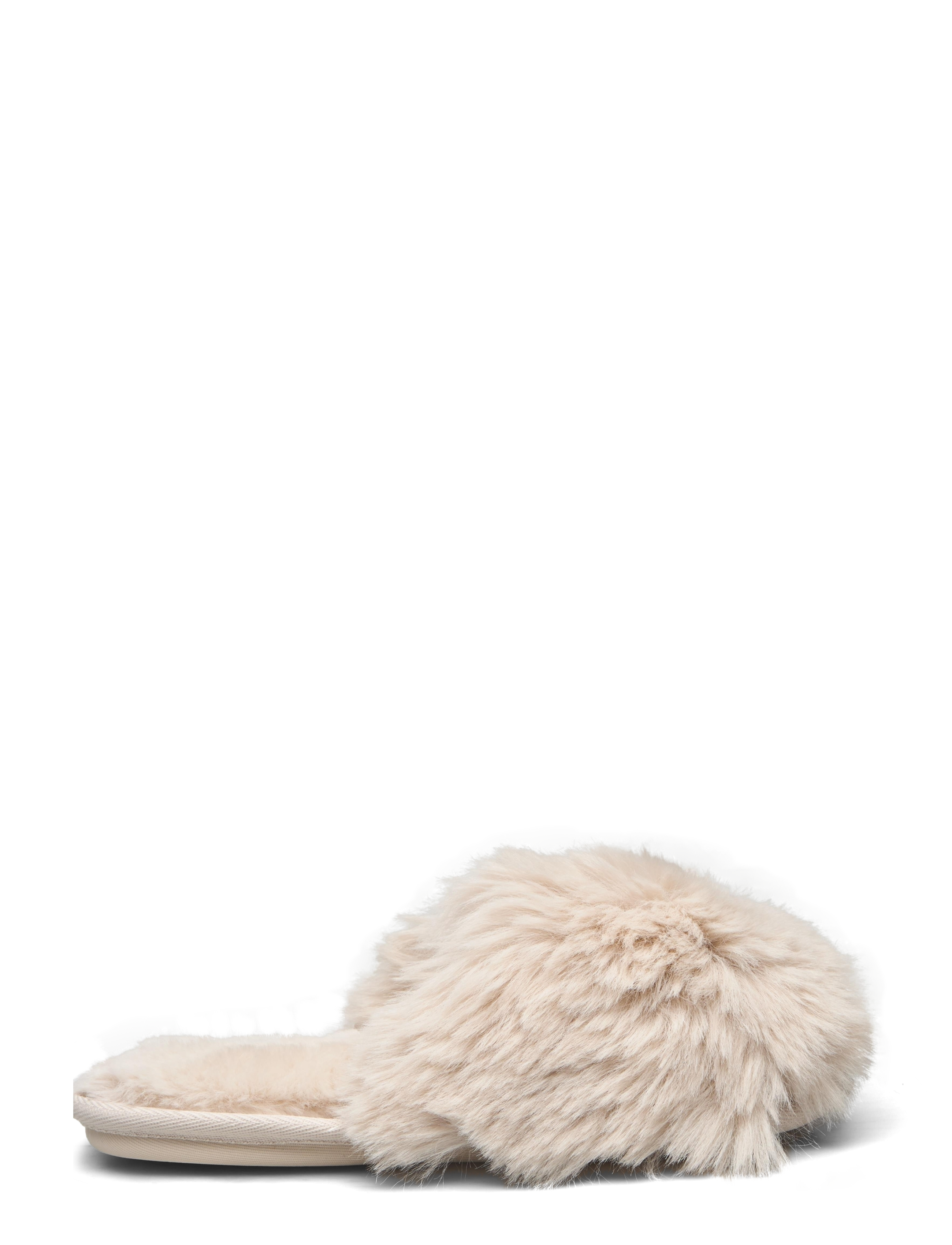 Lindex - Slippers in faux fur - light beige - 1