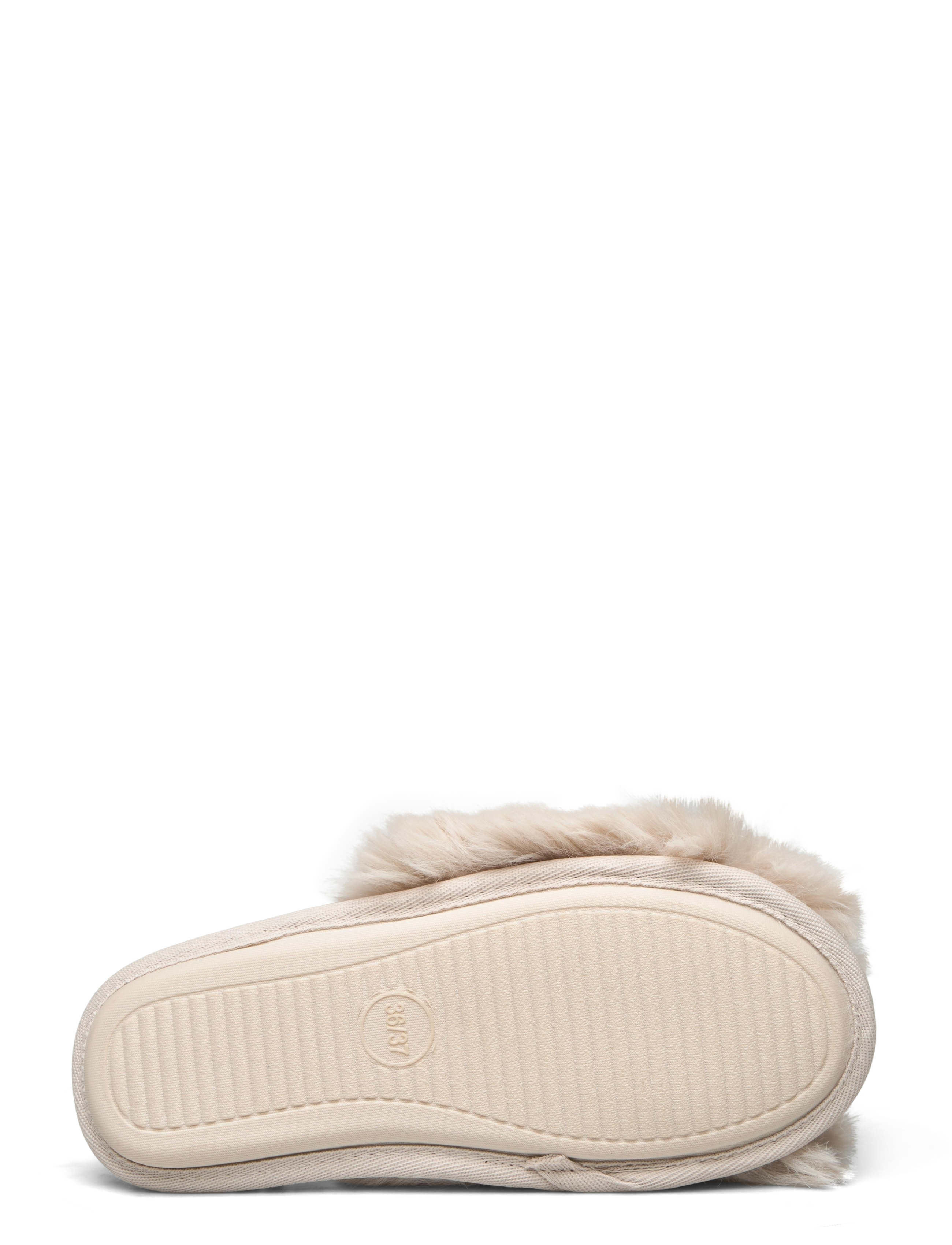Lindex - Slippers in faux fur - light beige - 4