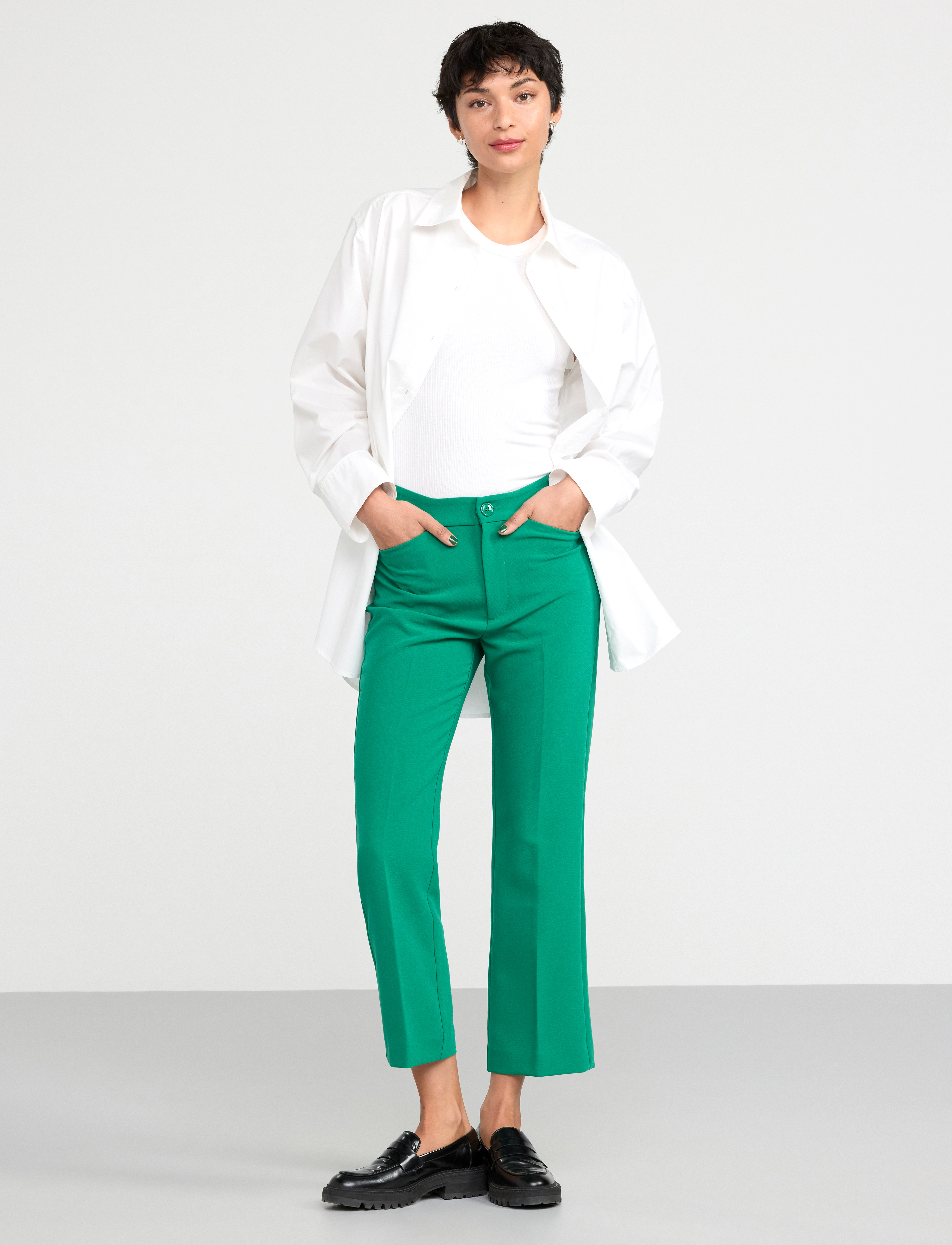 Lindex - Trousers Disa kick flare - culottes - dark green - 3