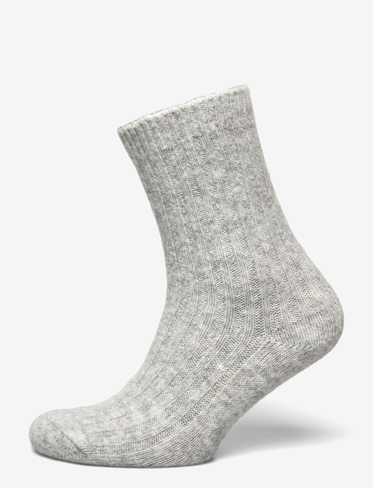 Lindex - sock heavy wool rib - almindelige strømper - grey melange - 0