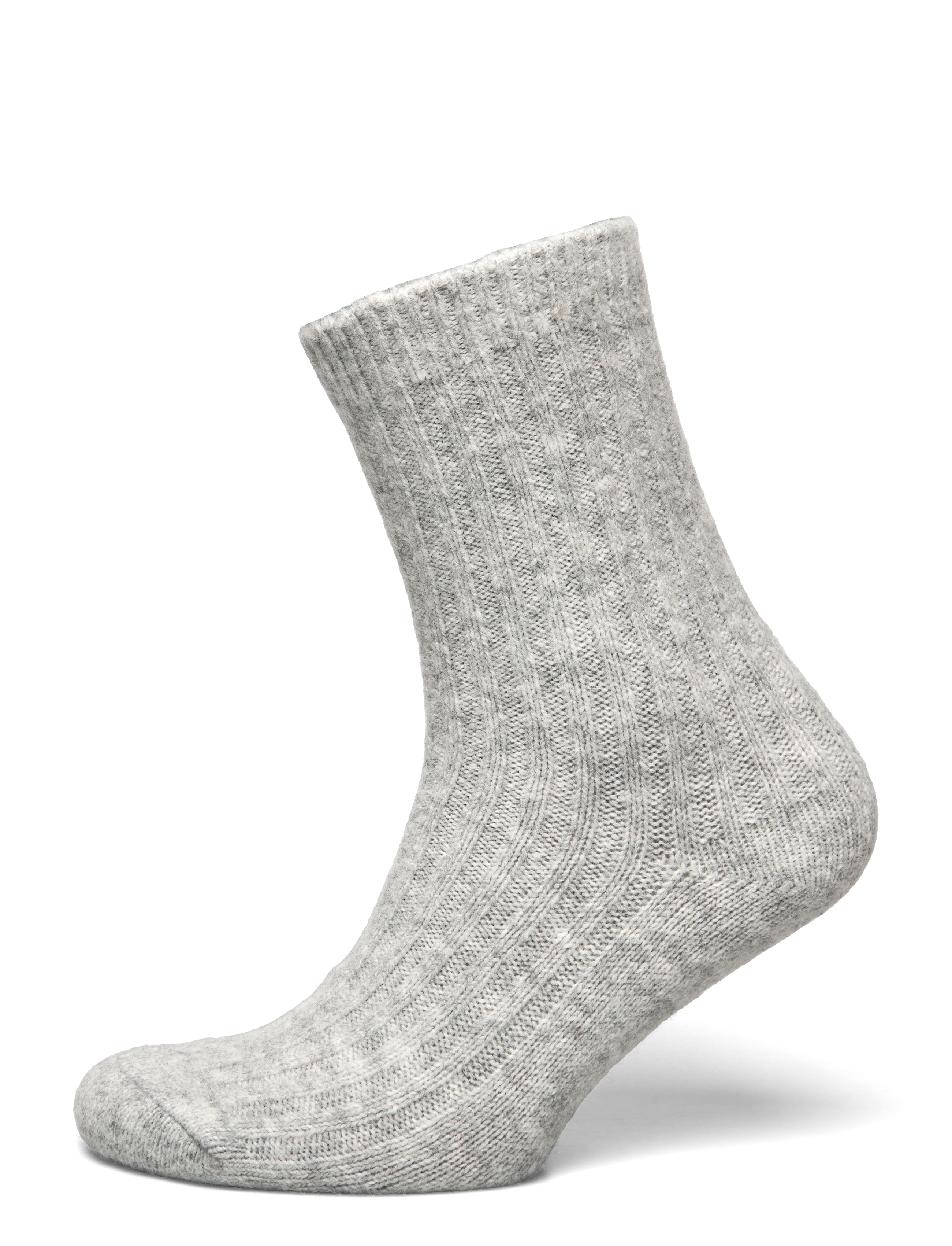 sock heavy wool rib - GREY MELANGE