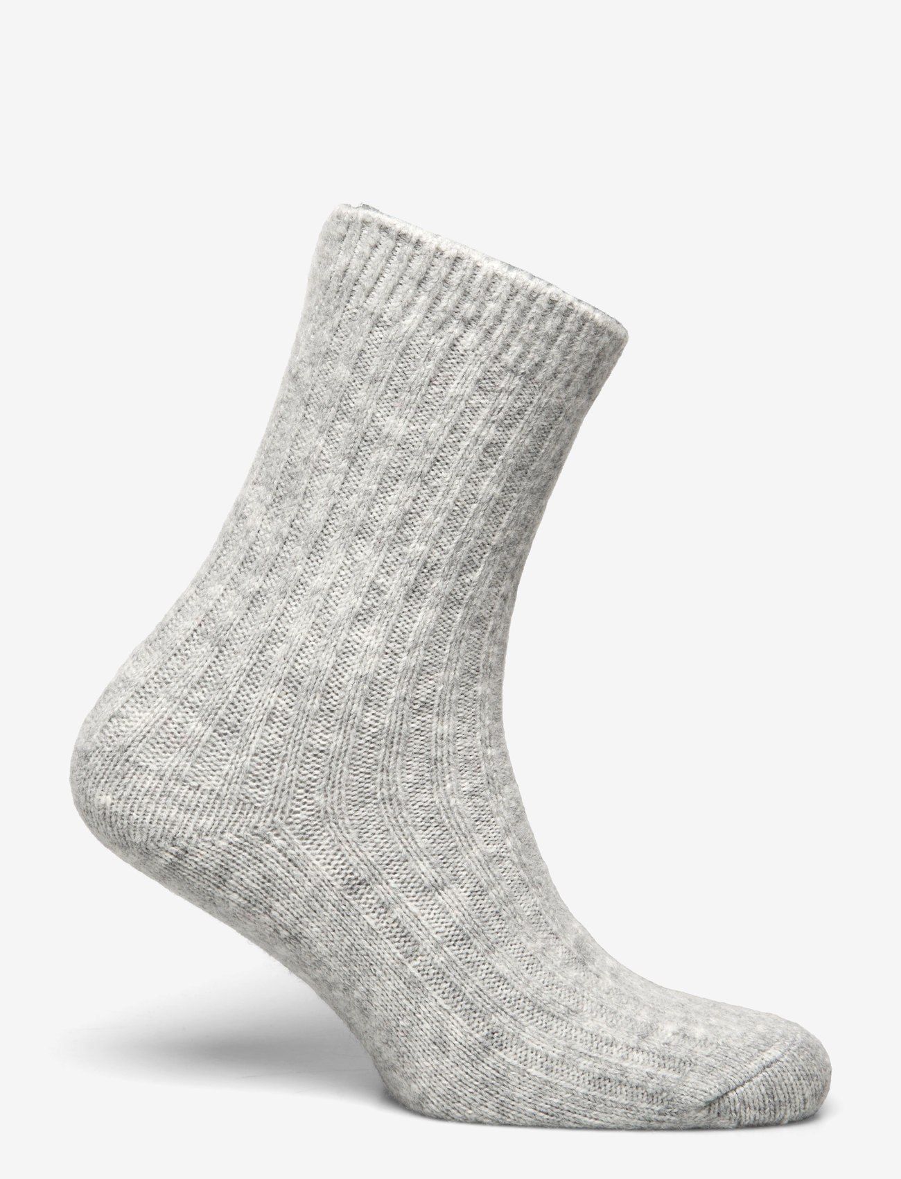 Lindex - sock heavy wool rib - almindelige strømper - grey melange - 1