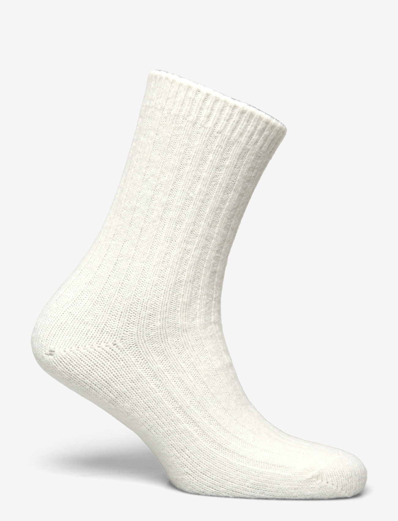 Lindex - sock heavy wool rib - almindelige strømper - light dusty white - 1