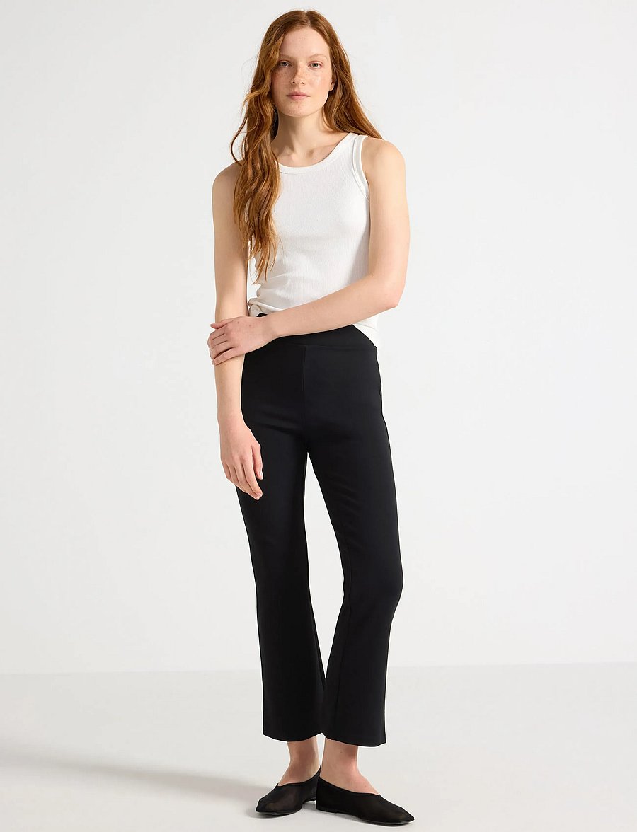 Lindex - Trousers Alva kick flare - alt laiad püksid - black - 0