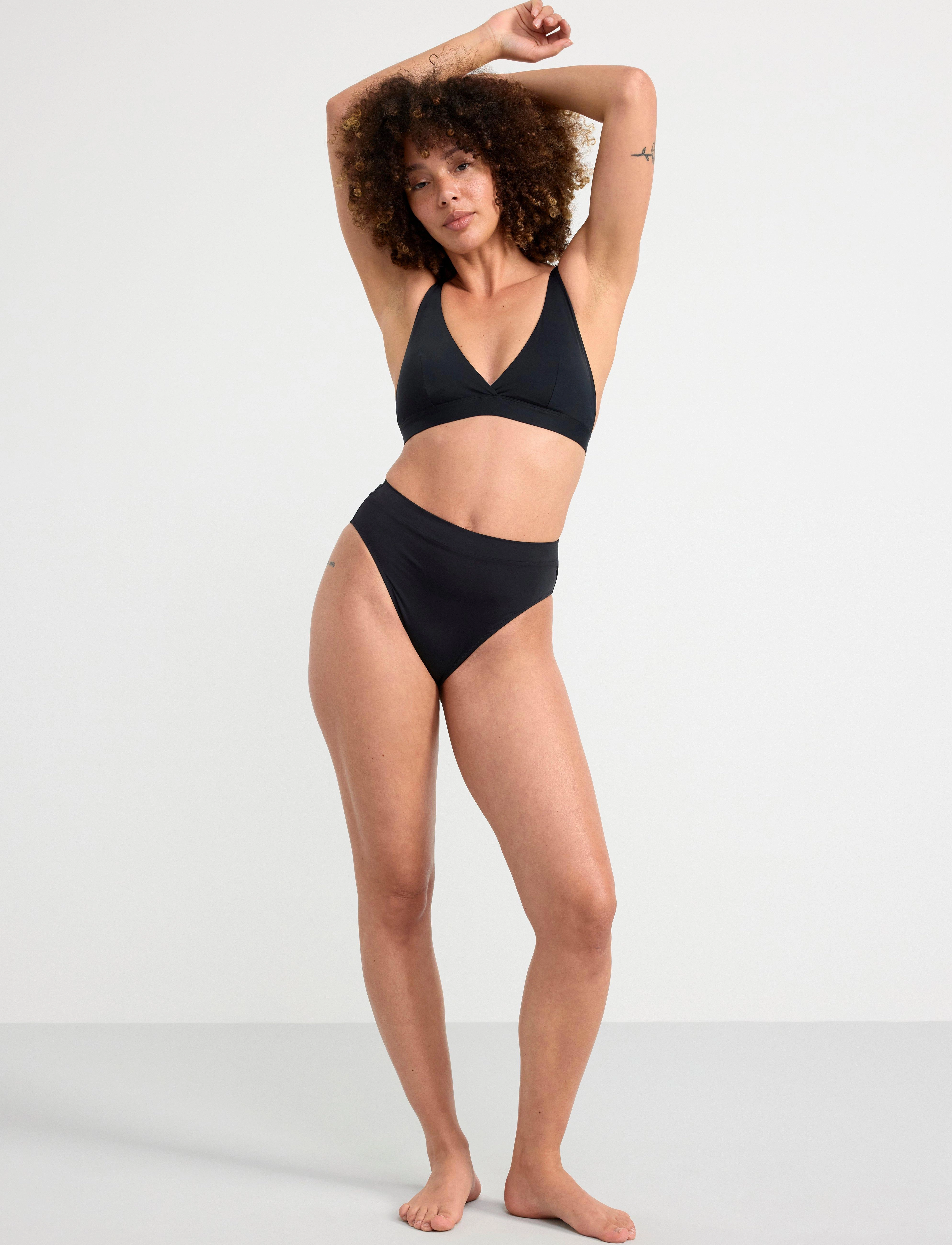 Lindex Swim Bra Triangle w pad BC - Bikinis - BLACK / black