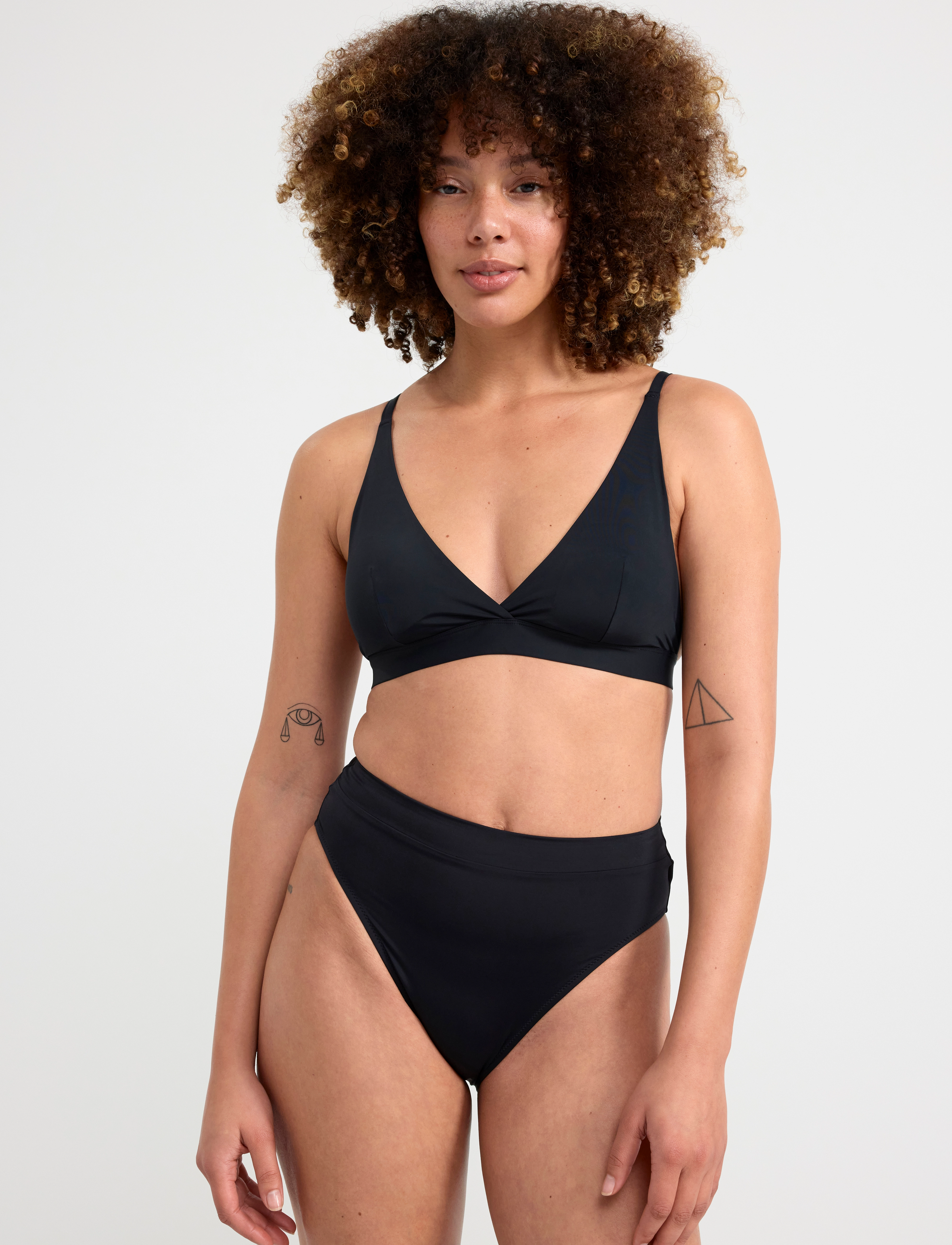 Lindex - Swim Bra Triangle w pad BC - bikinier - black - 5