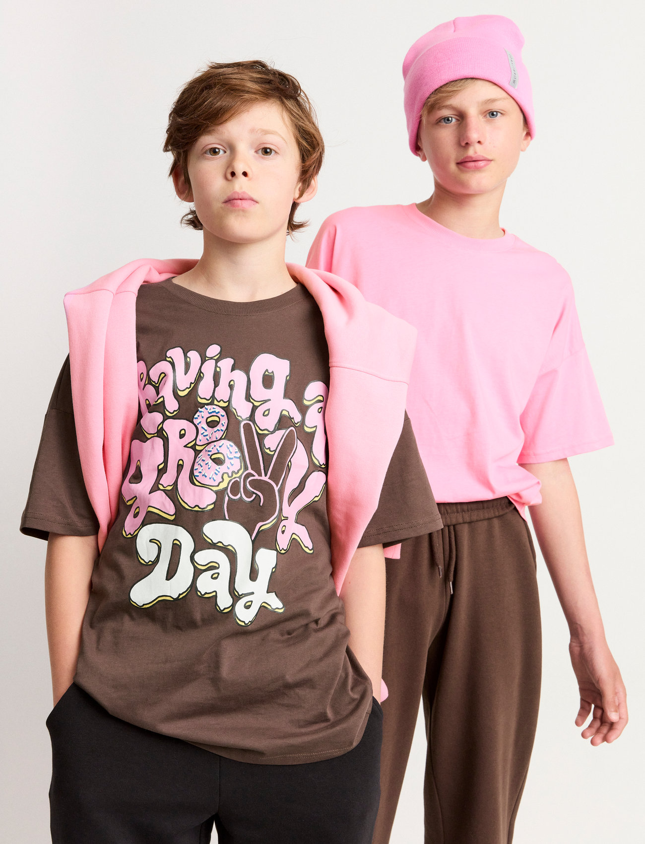 Lindex - T shirt 2 pack UNI - marškinėliai trumpomis rankovėmis - light pink - 1