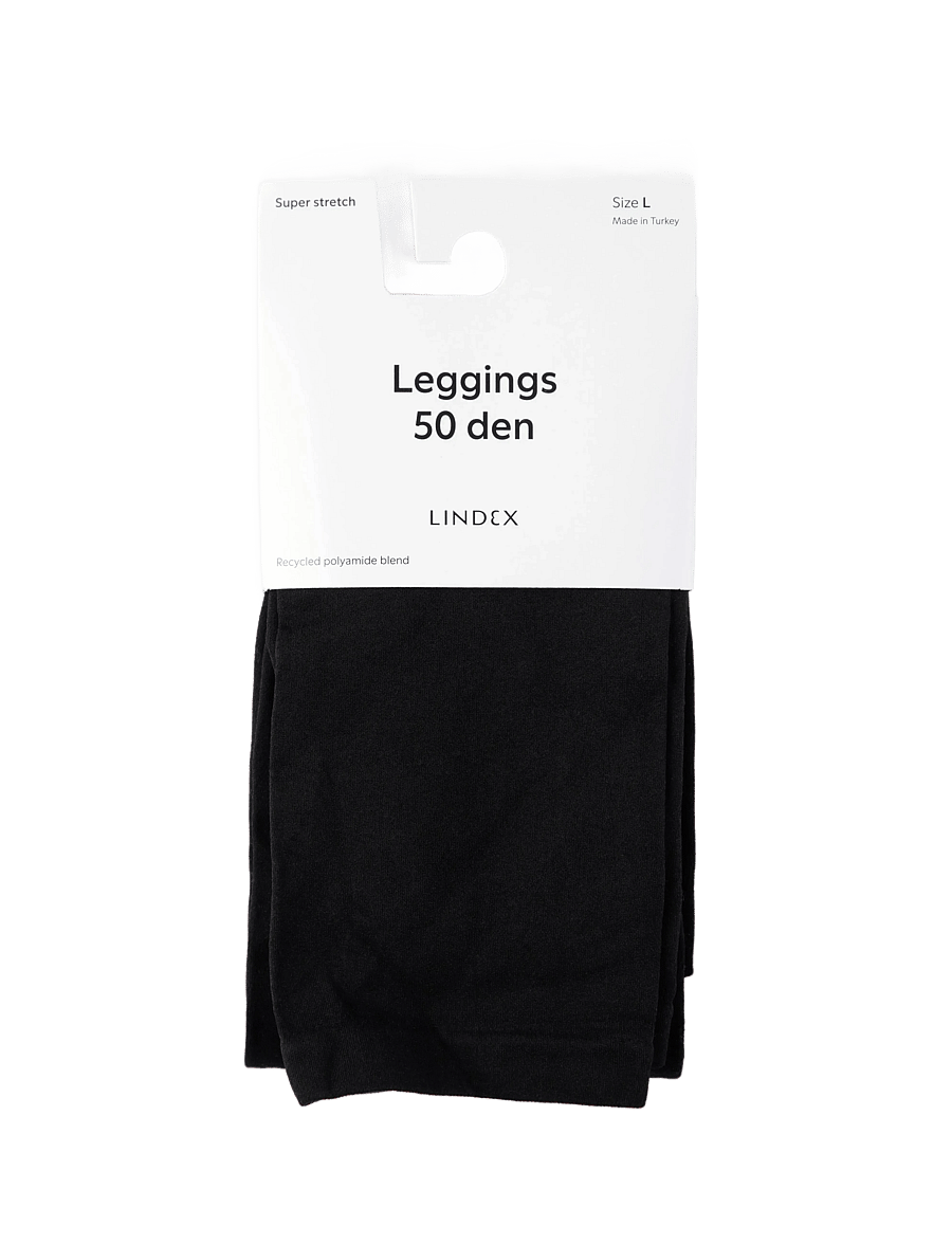 Lindex - Leggings with superstretch 50 denier - leggingsit - black - 4