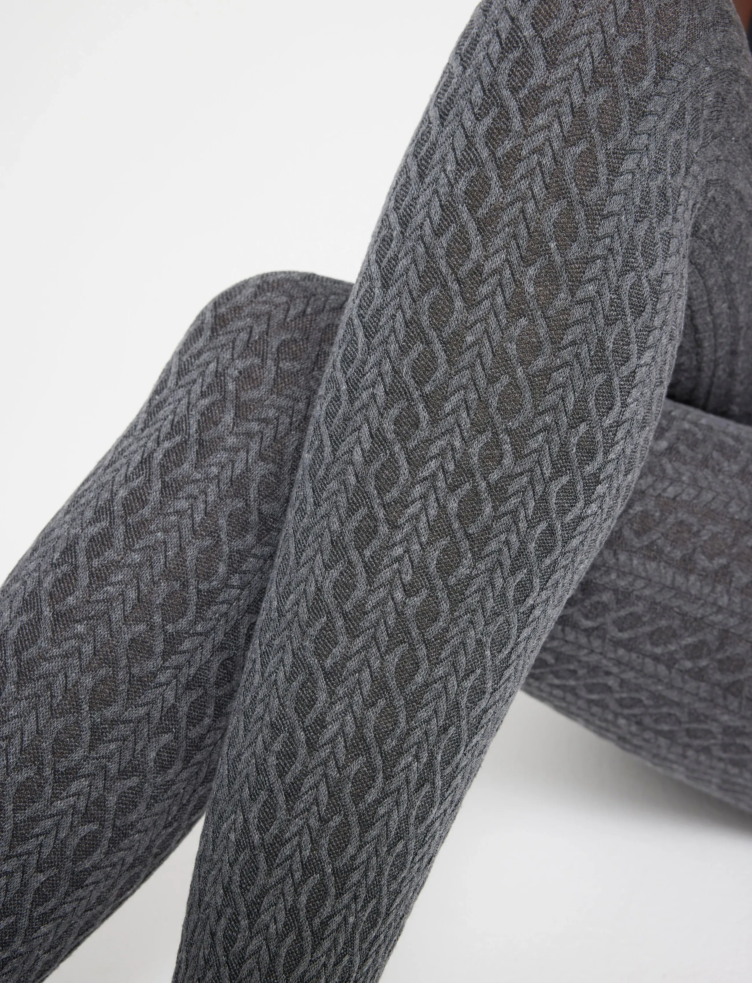 Lindex - Tights small cable - grey melange - 3