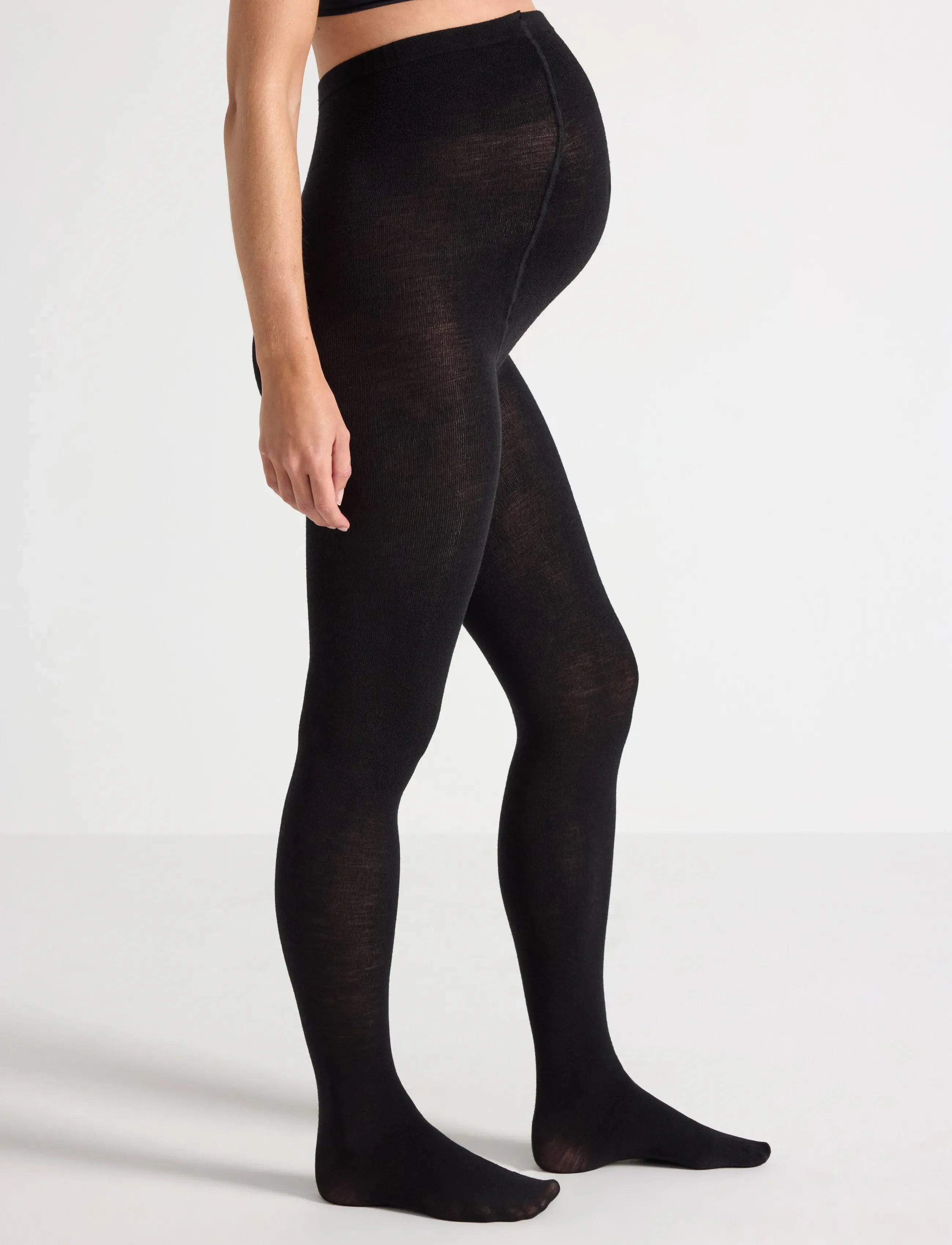 Lindex - MOM Merino wool blend tights - sukkpüksid - black - 0