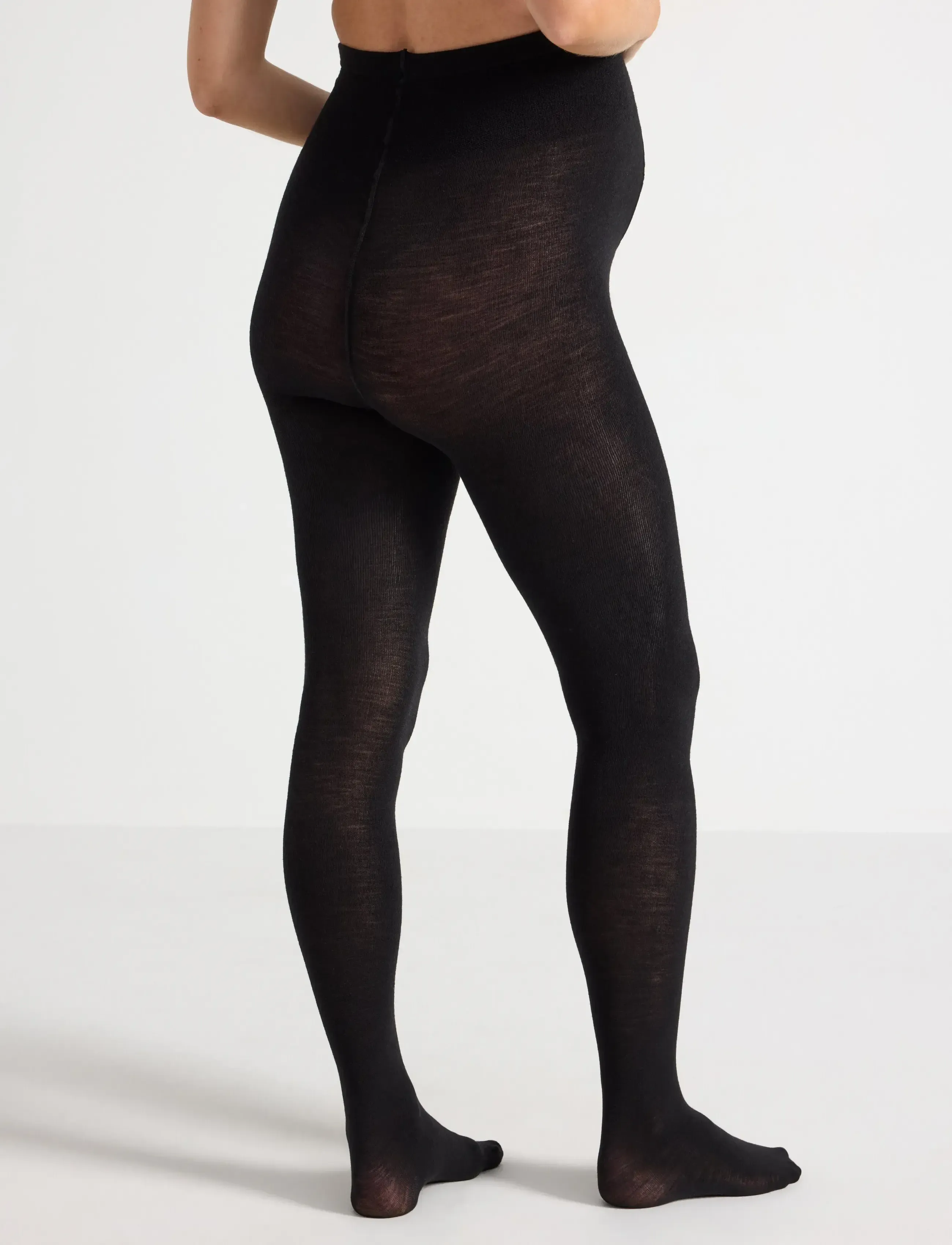 Lindex - MOM Merino wool blend tights - sukkpüksid - black - 2