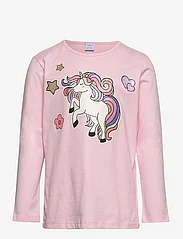 Lindex - Top unicorn print - long-sleeved t-shirts - light pink - 1