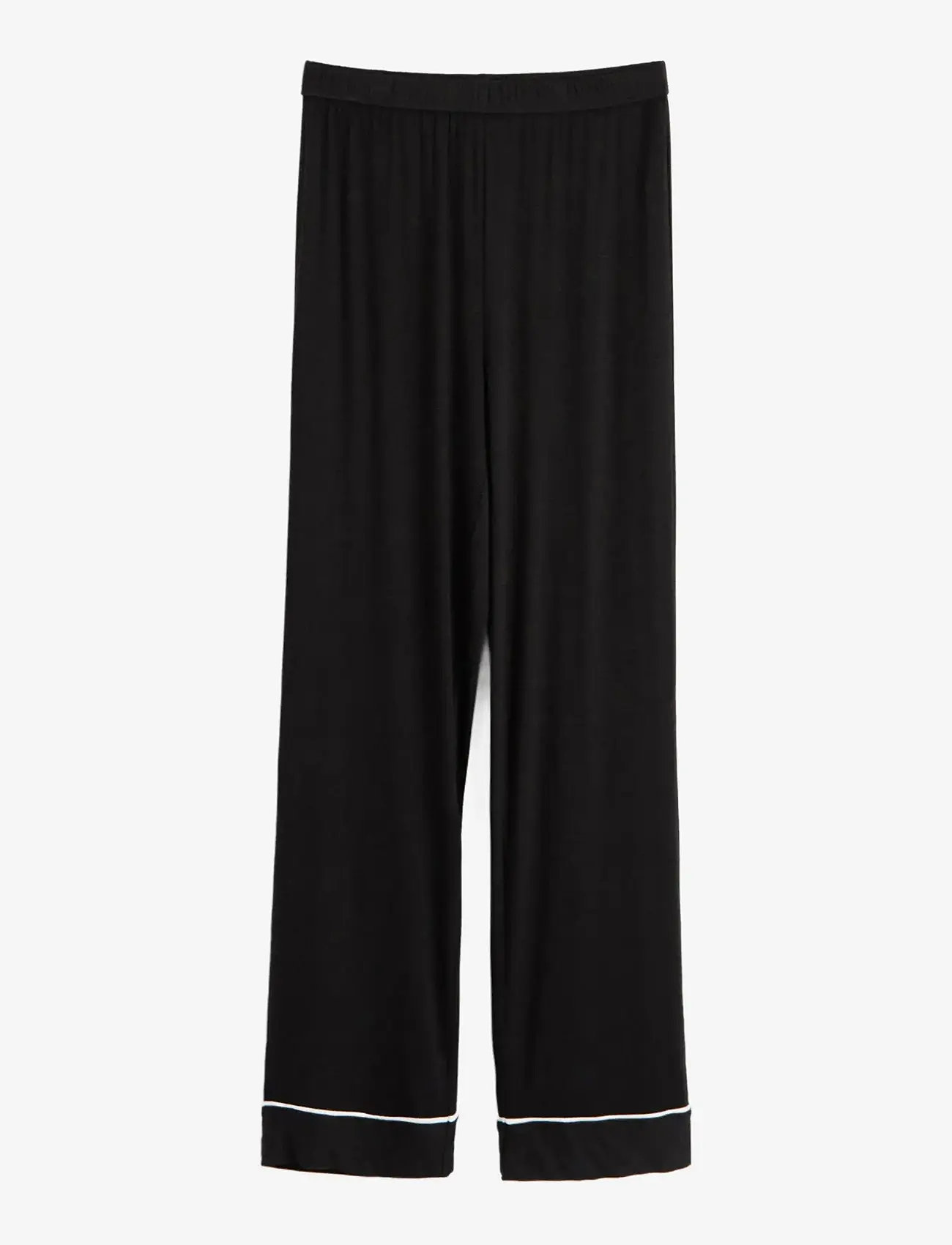 Lindex - Pyjama trousers viscose piping - natbukser - black - 1