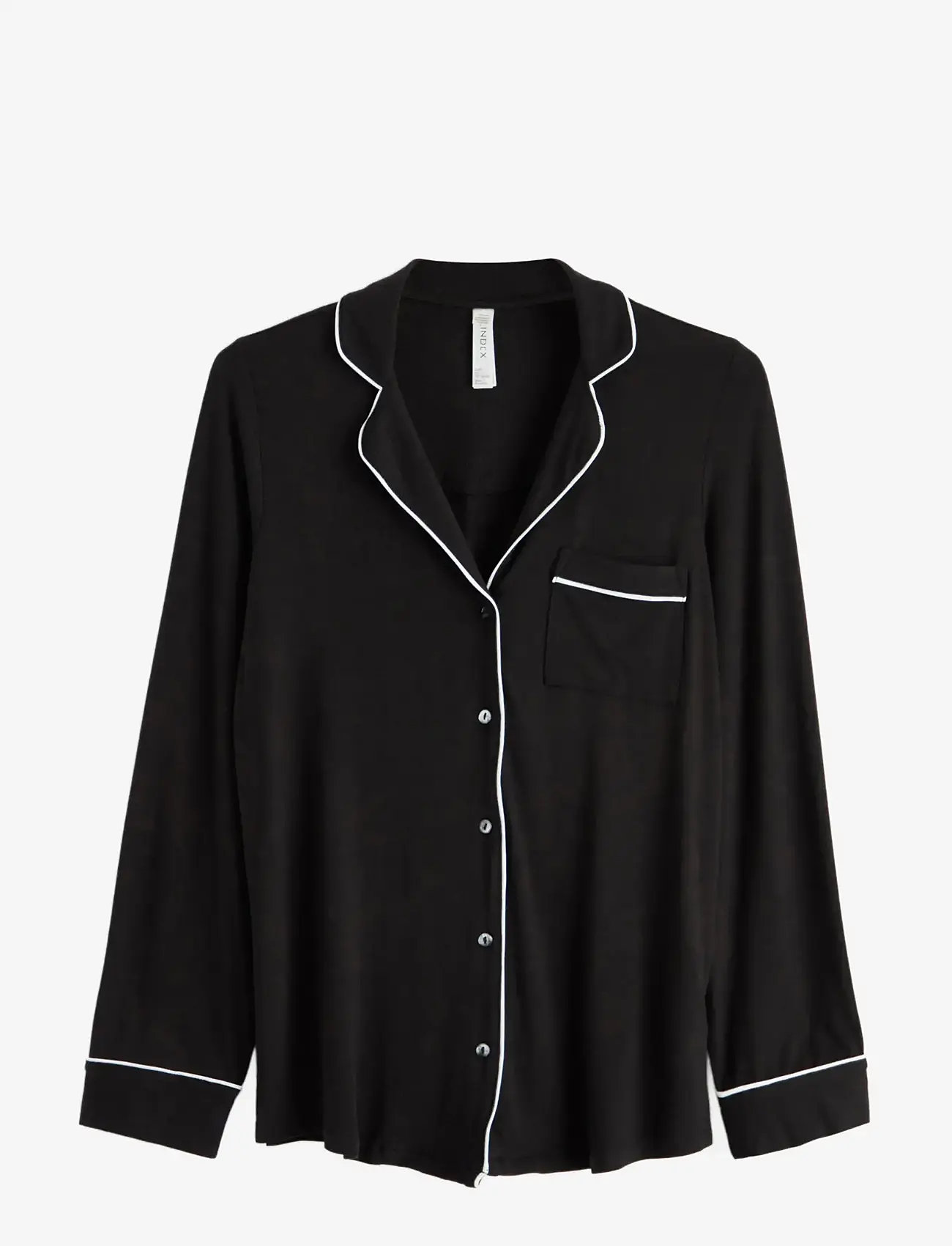 Lindex - Pyjama shirt in soft jersey - pysjoverdeler - black - 1