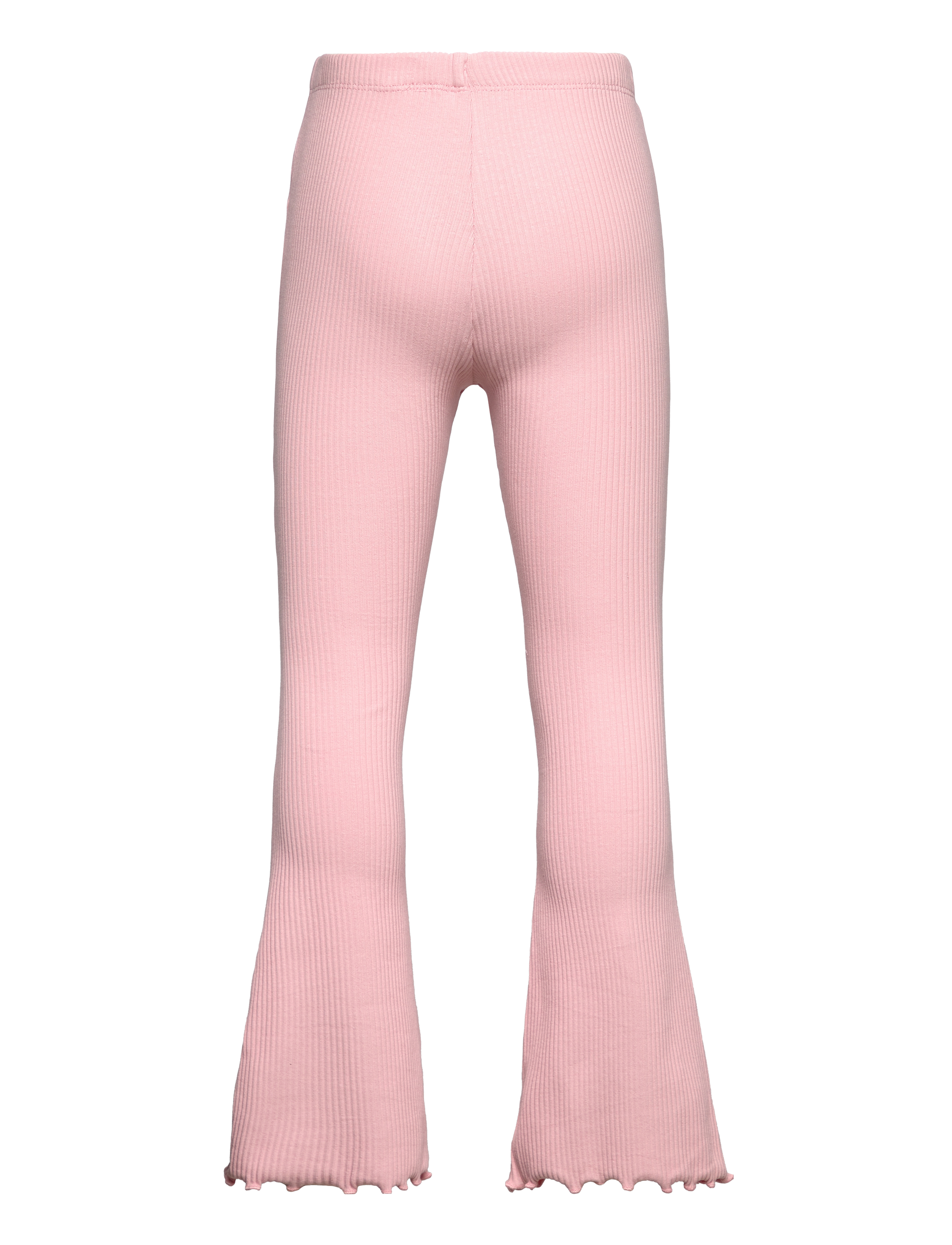 Lindex - Leggings flare rib w frill edg - light pink - 1